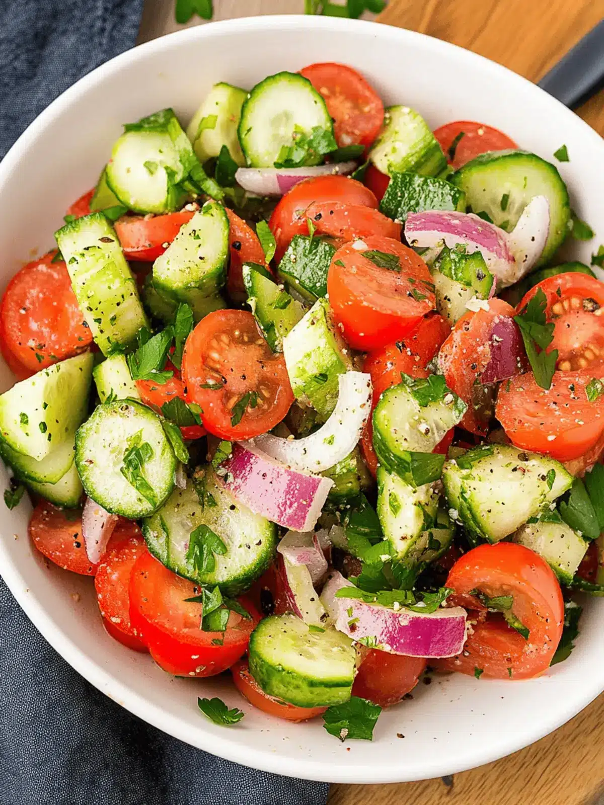 Cucumber Tomato Red Onion Salad