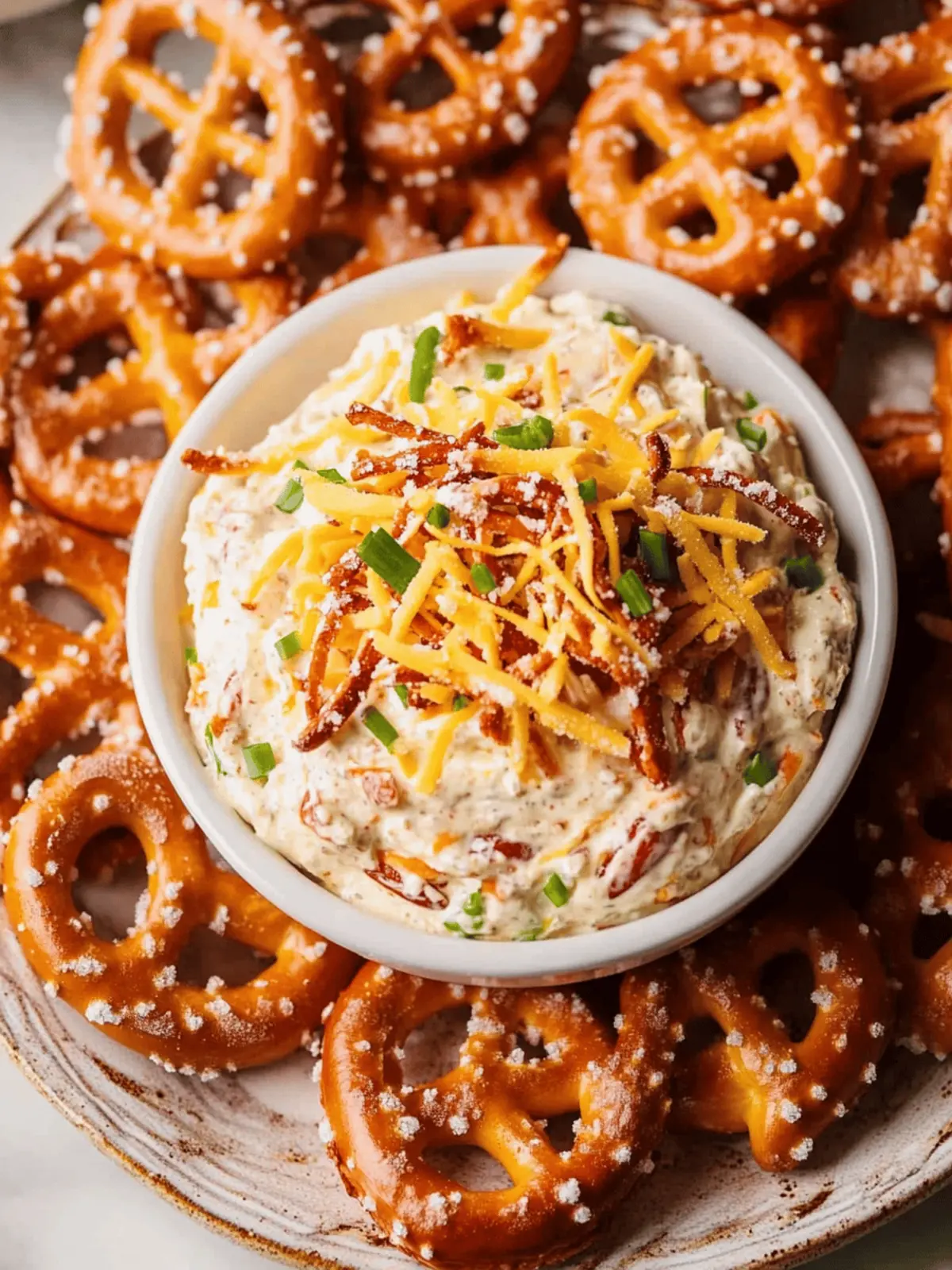 Creamy Pretzel Dip with Savory Bacon in Just 10 Minutes