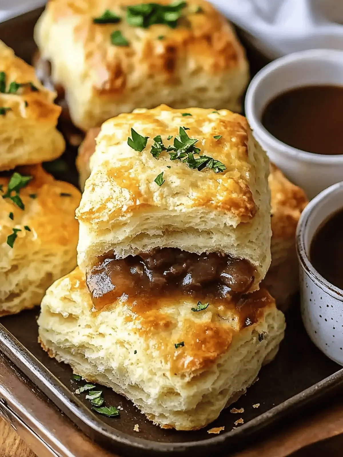 Baked French Dip Biscuits