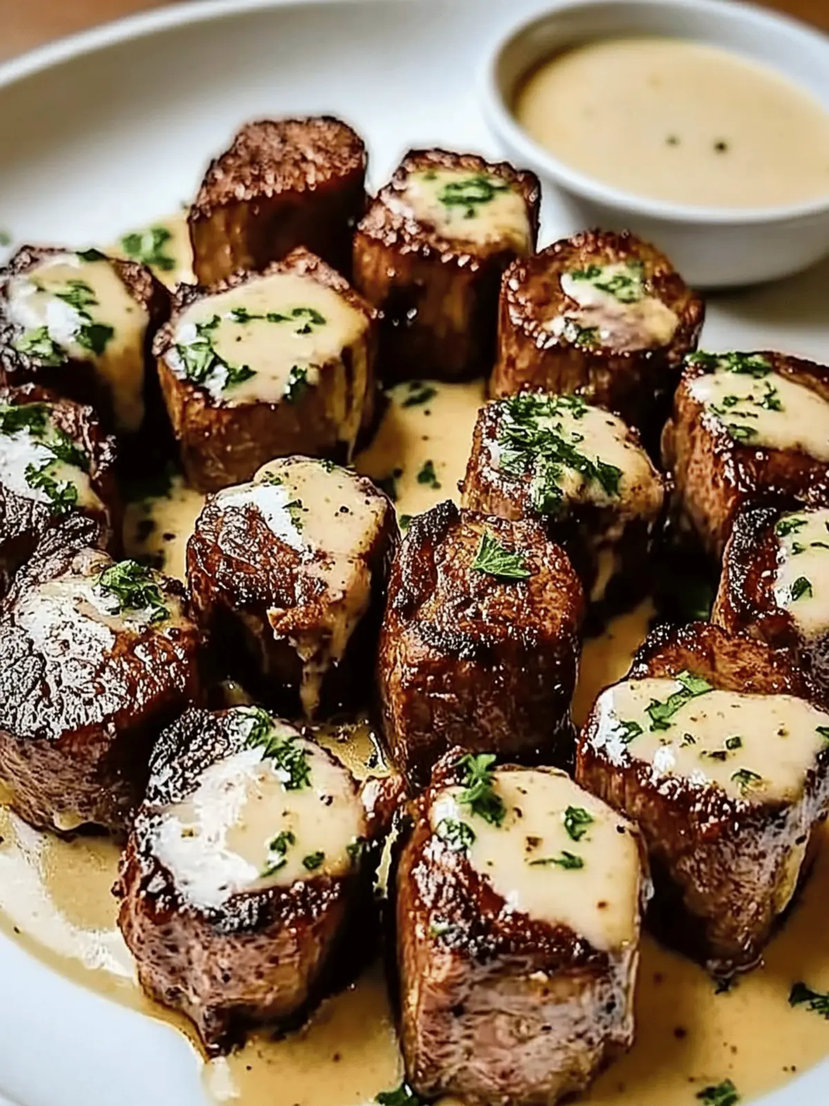 Garlic Butter Steak Bites with a Rich Parmesan Cream Sauce