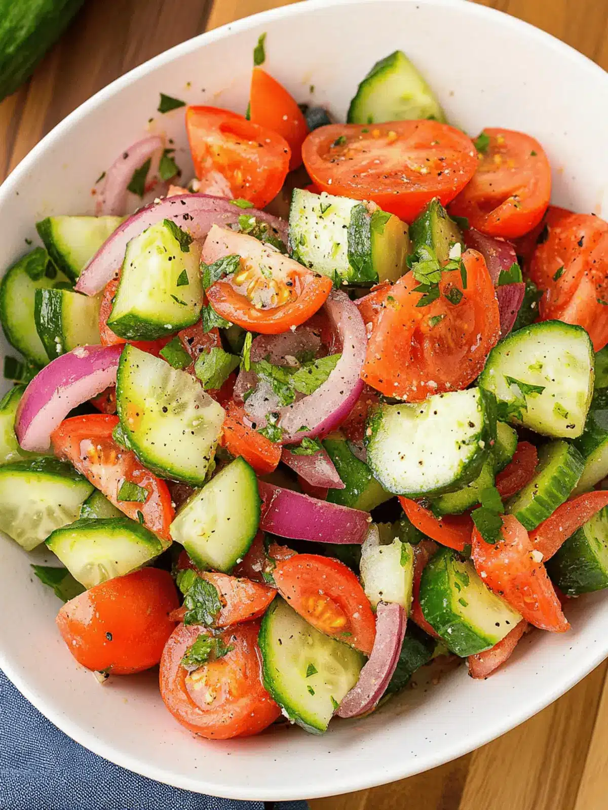 Cucumber Tomato Red Onion Salad