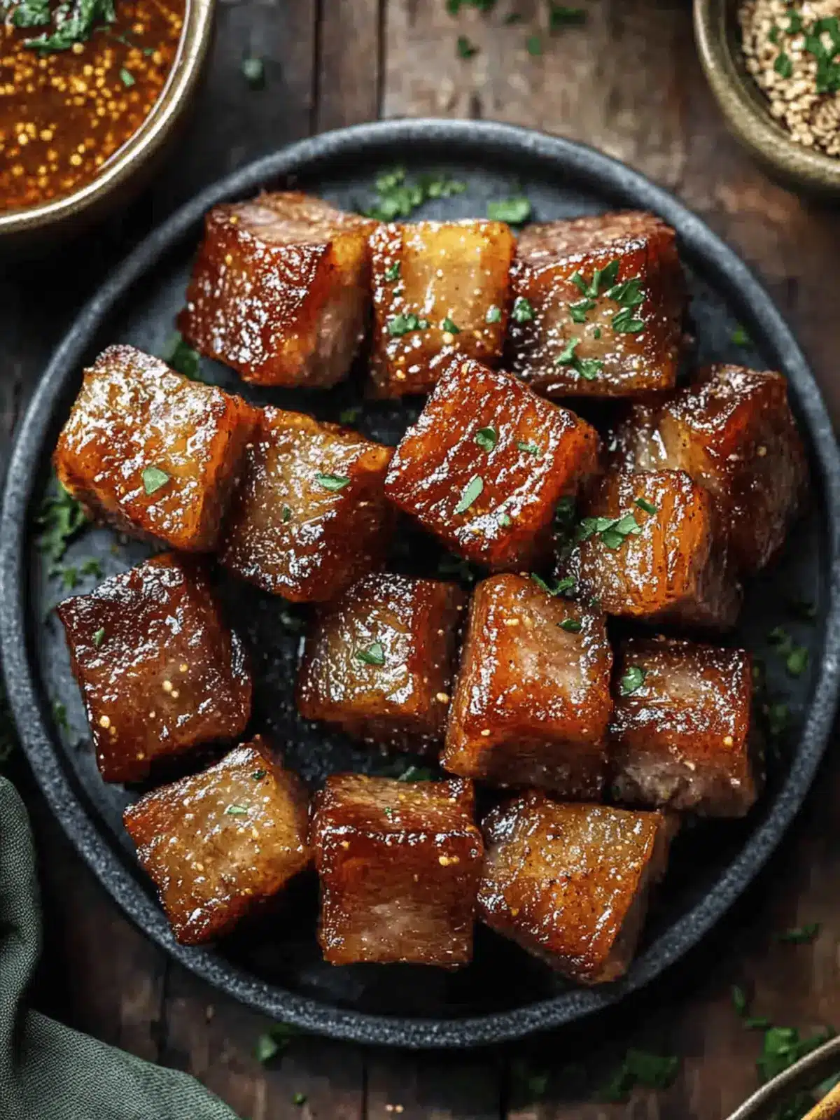 Maple Mustard Pork Belly Bites