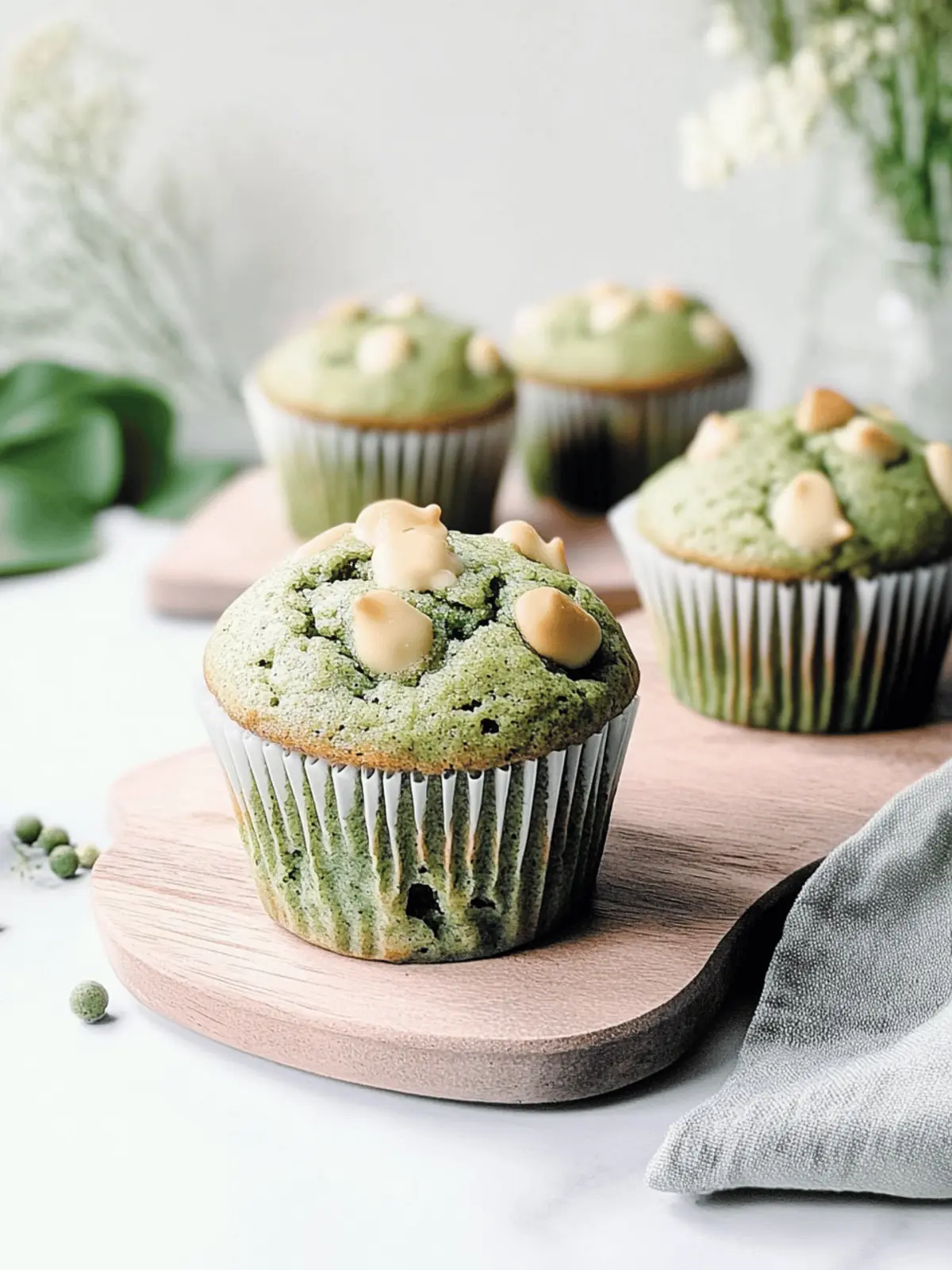 White Chocolate Matcha Muffins