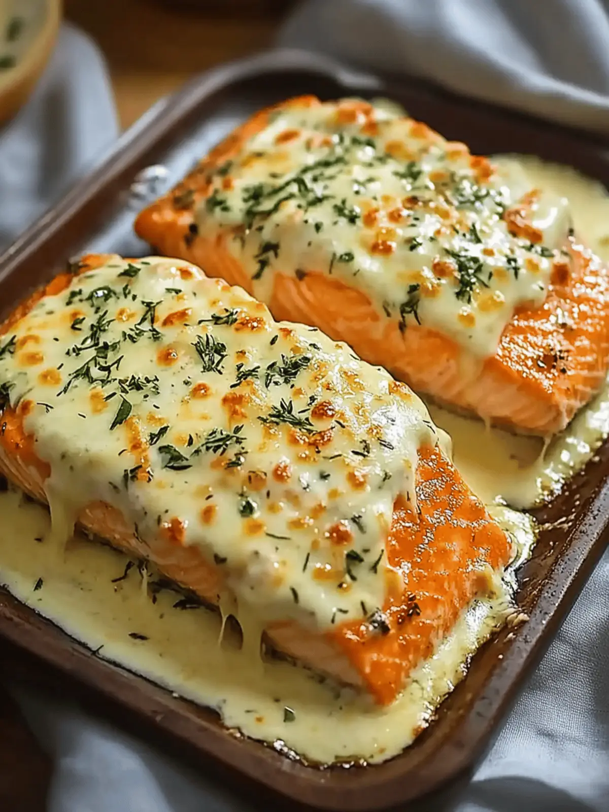 Baked Salmon with Mayo and Cheese