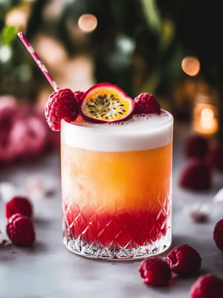 Raspberry Passionfruit Tequila Sour