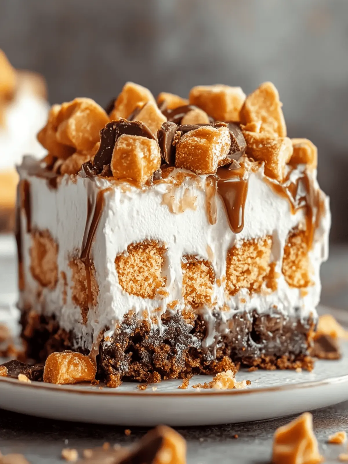 Butterfinger Poke Cake