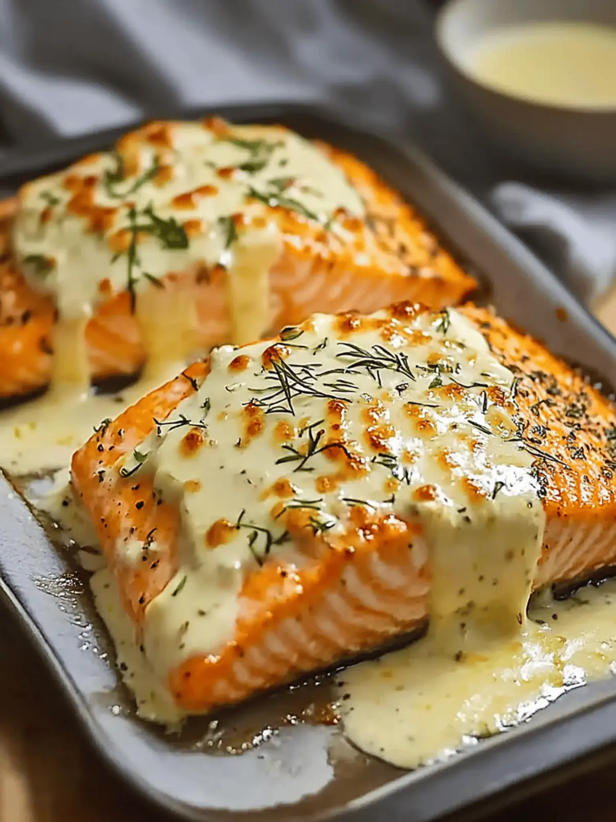 Baked Salmon with Mayo and Cheese for a Simple Gourmet Dinner