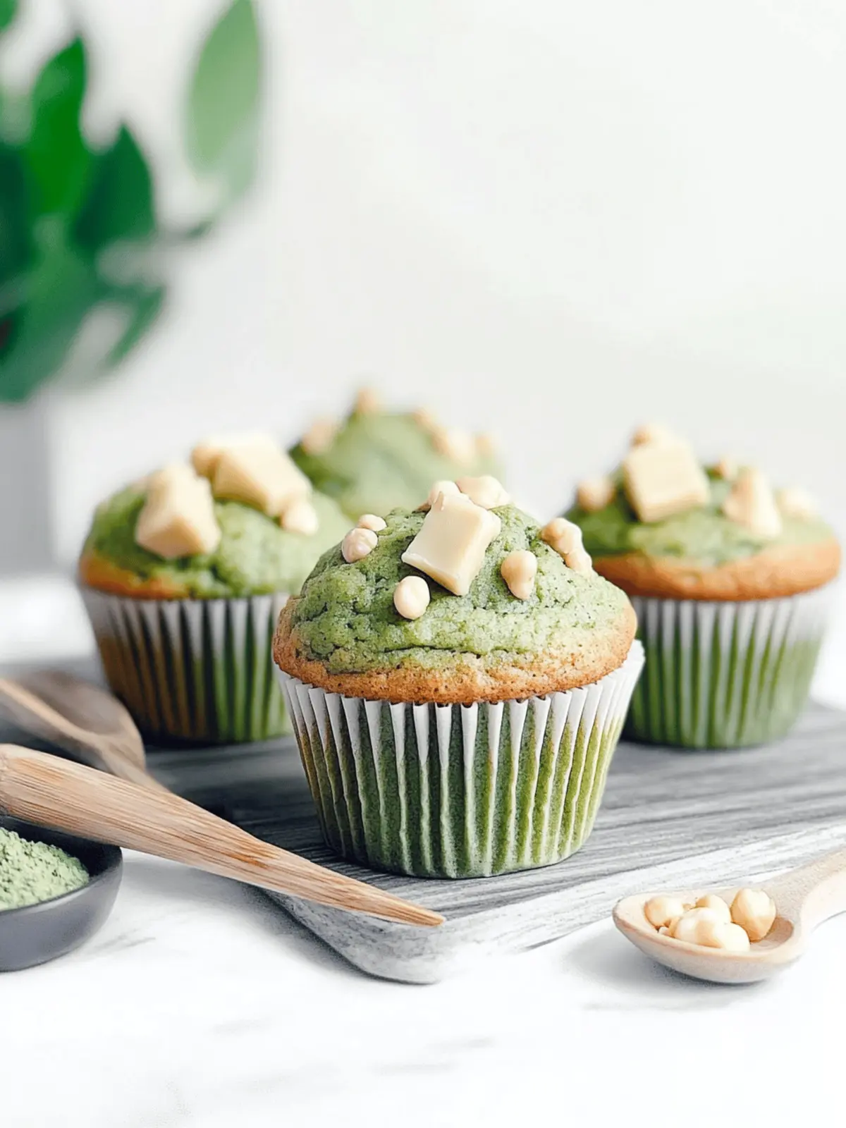 White Chocolate Matcha Muffins