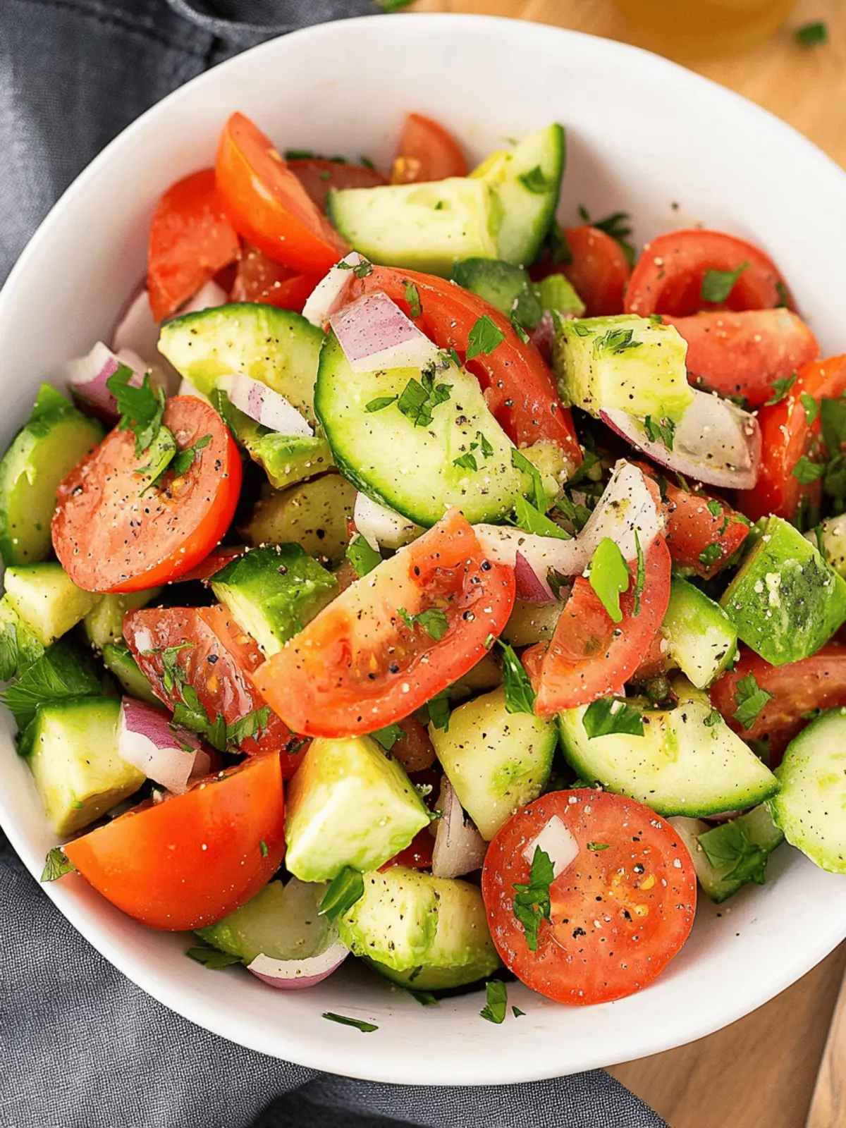 Cucumber Tomato Avocado Salad