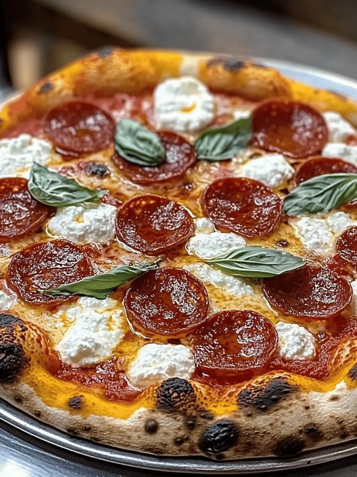 Hot Honey Pepperoni Ricotta Pizza