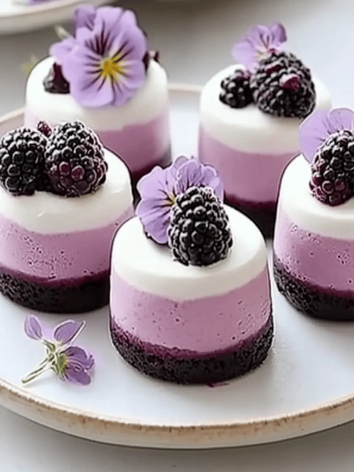 Mini Blackberry Mousse Cakes