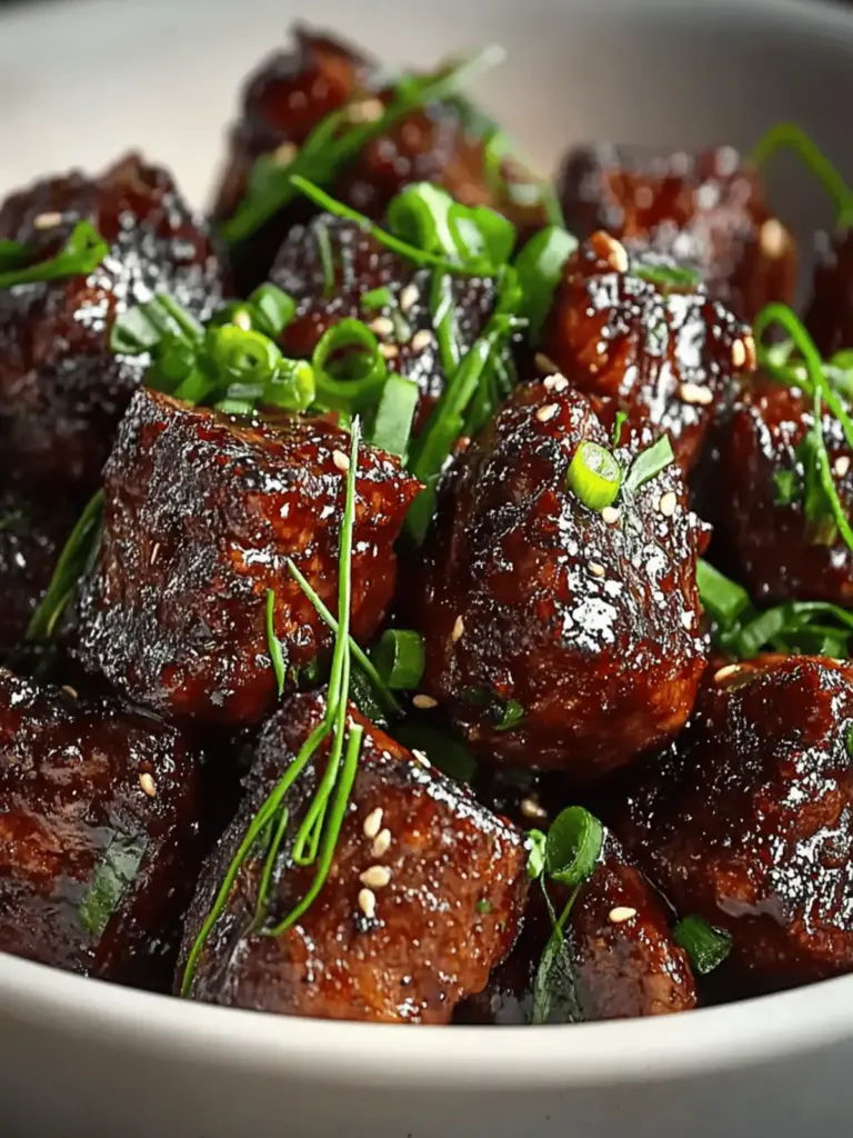 Sweet and Sticky Steak Bites