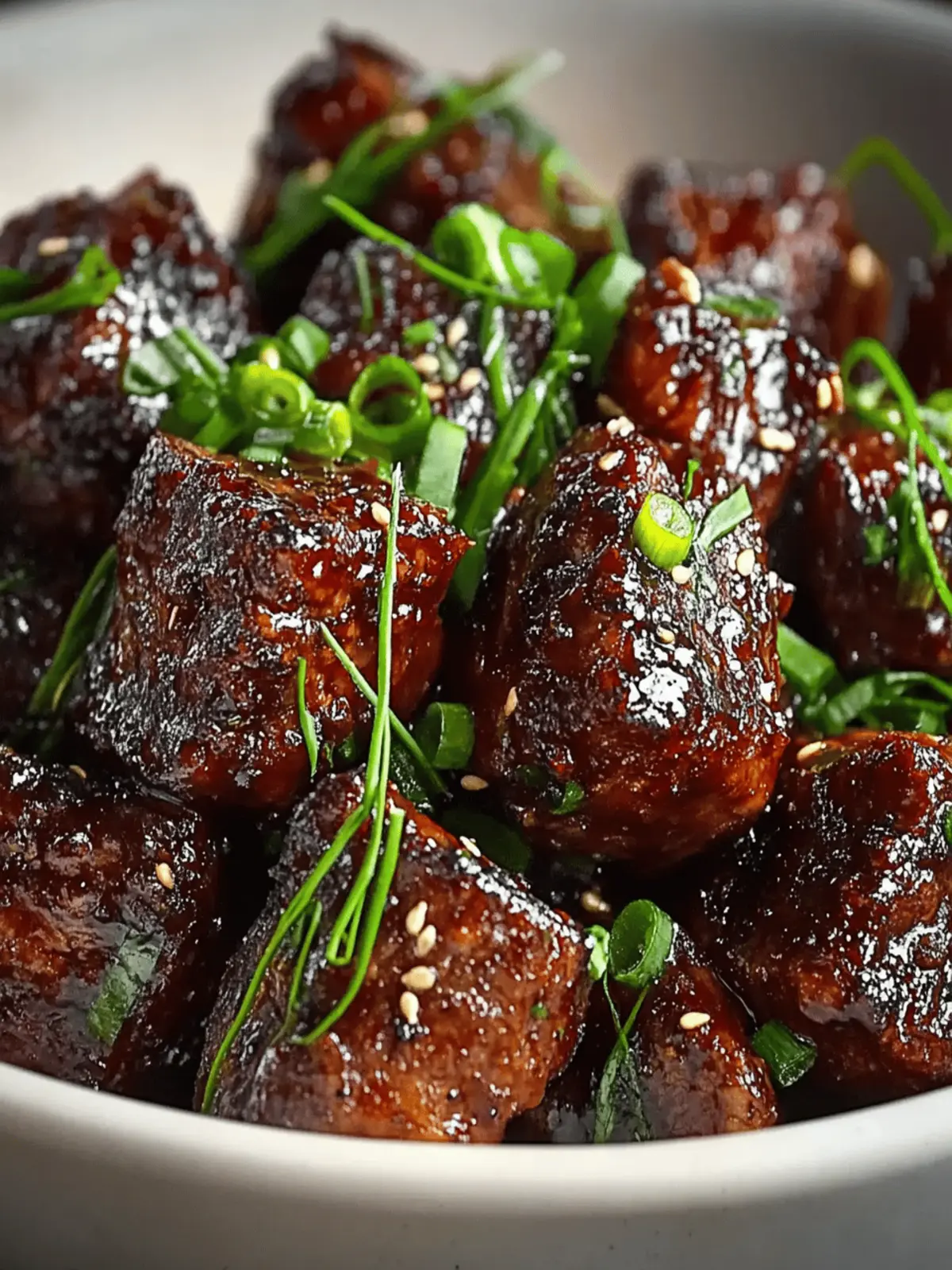 Sweet and Sticky Steak Bites