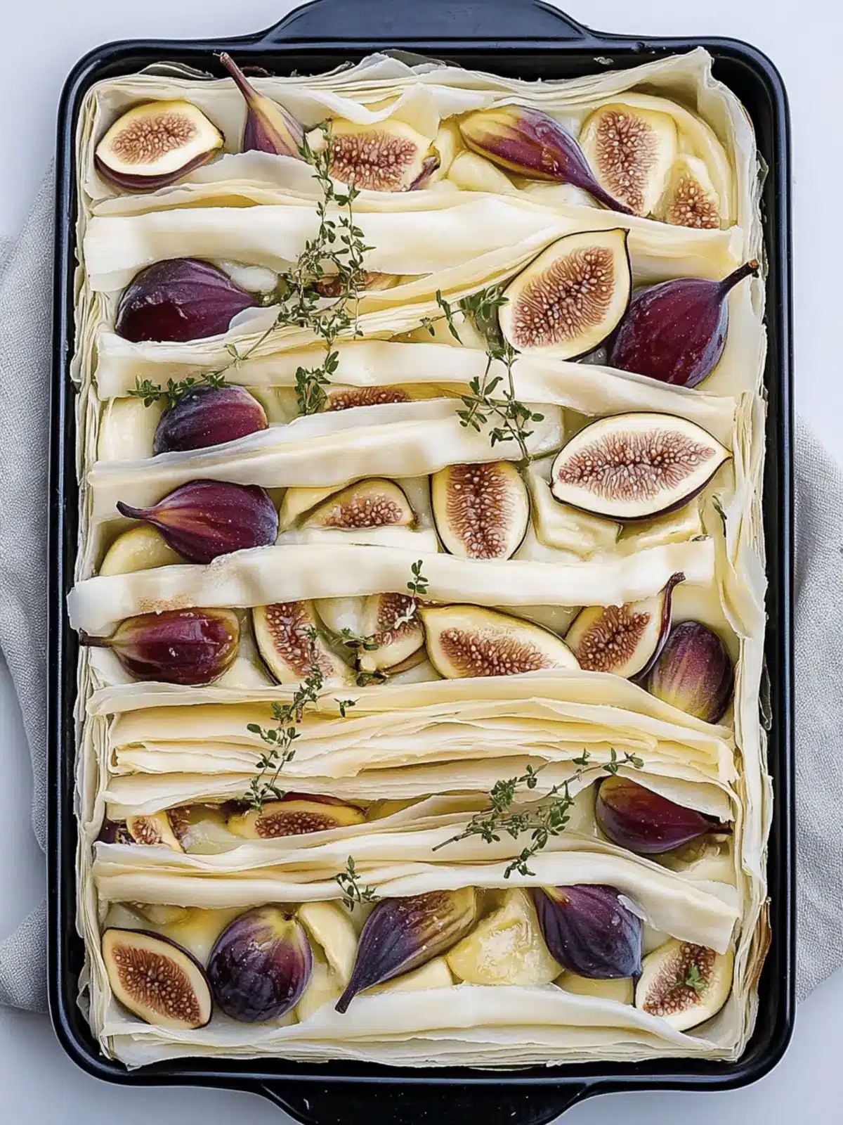 Fig and Brie Filo Crinkcle Pie