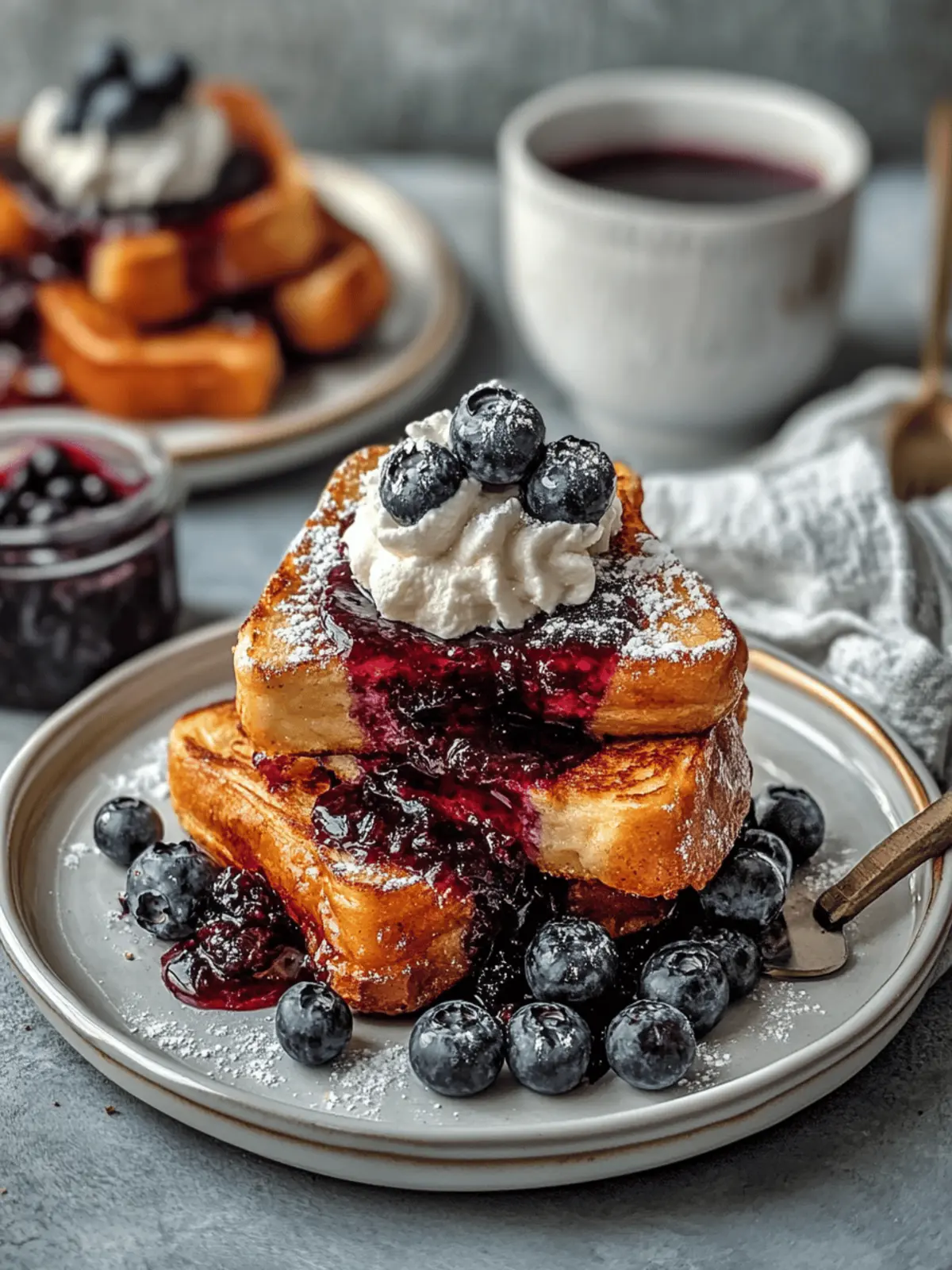 Brioche French Toast with Blueberry Compote