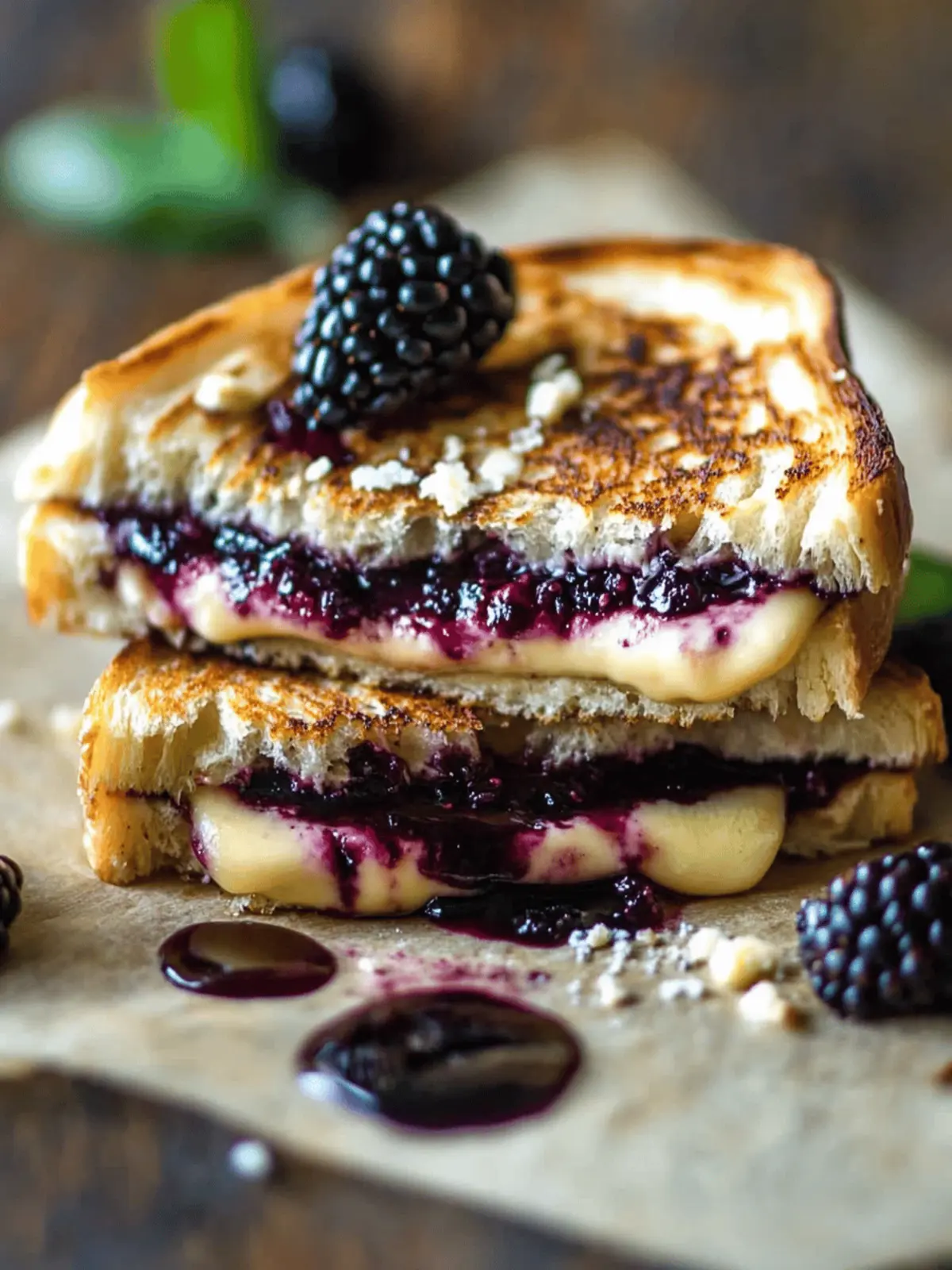Easy Balsamic Blackberry Bliss Grilled Cheese