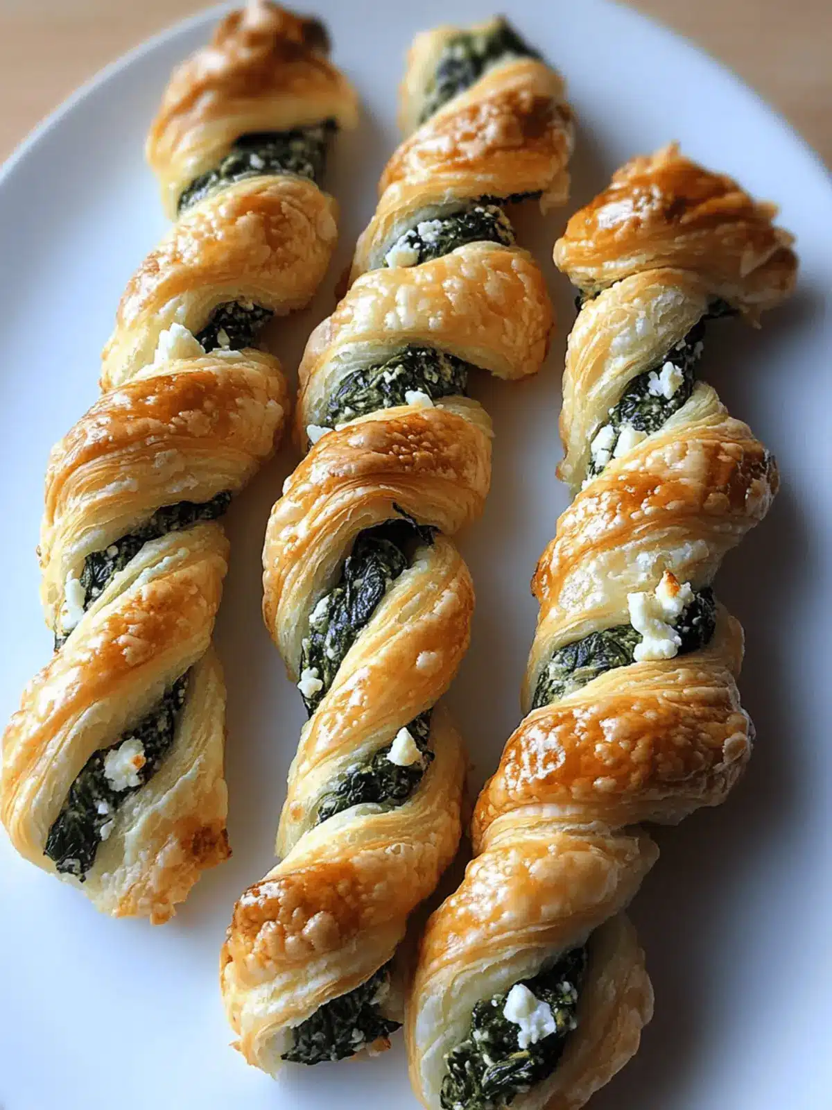 Spinach Feta Puff Pastry Twists