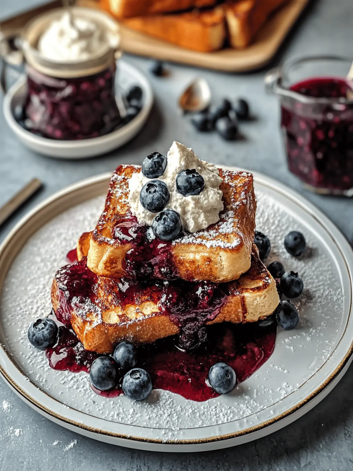 Brioche French Toast with Blueberry Compote