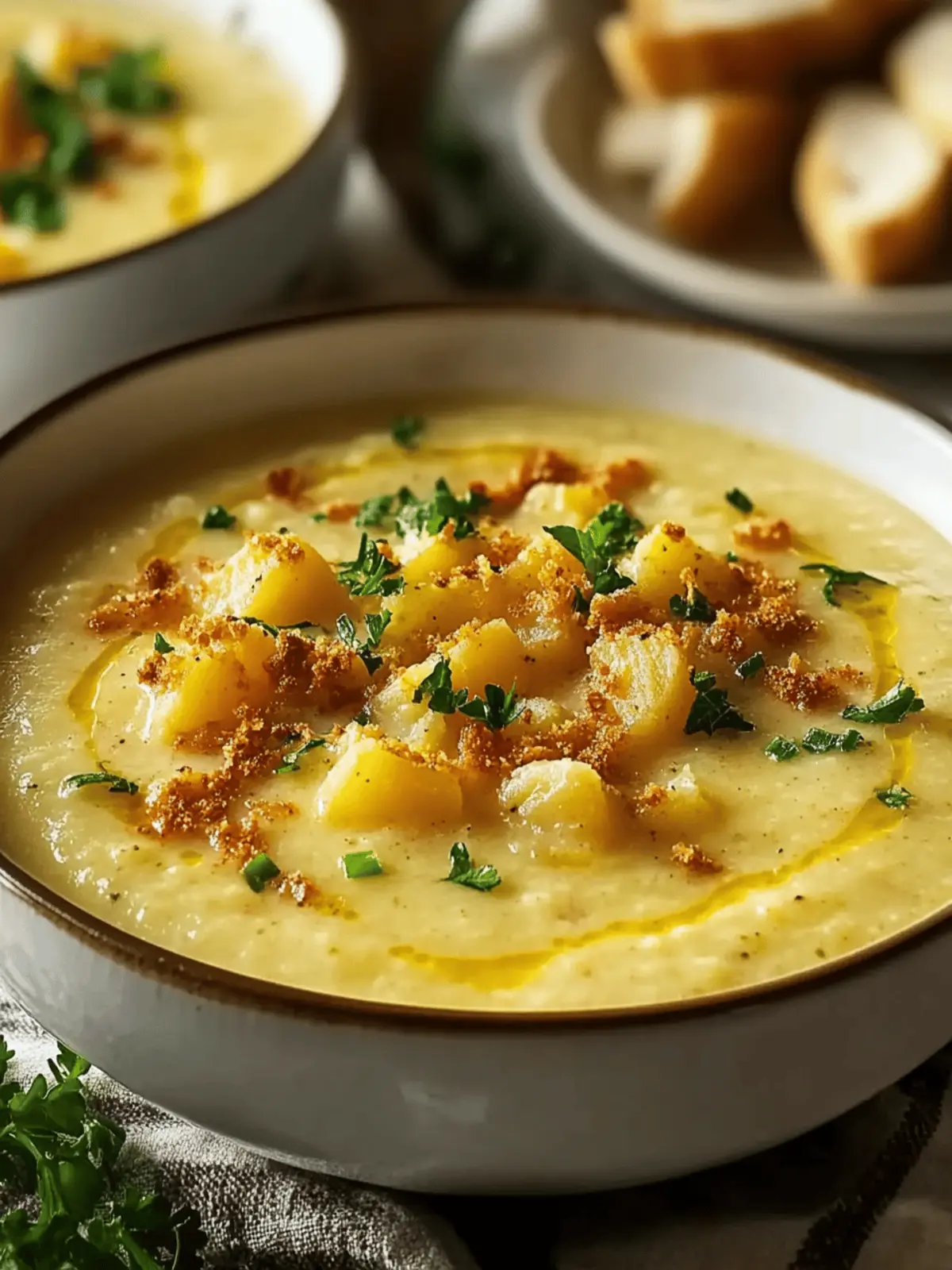 Hearty Cheddar Garlic Herb Potato Soup
