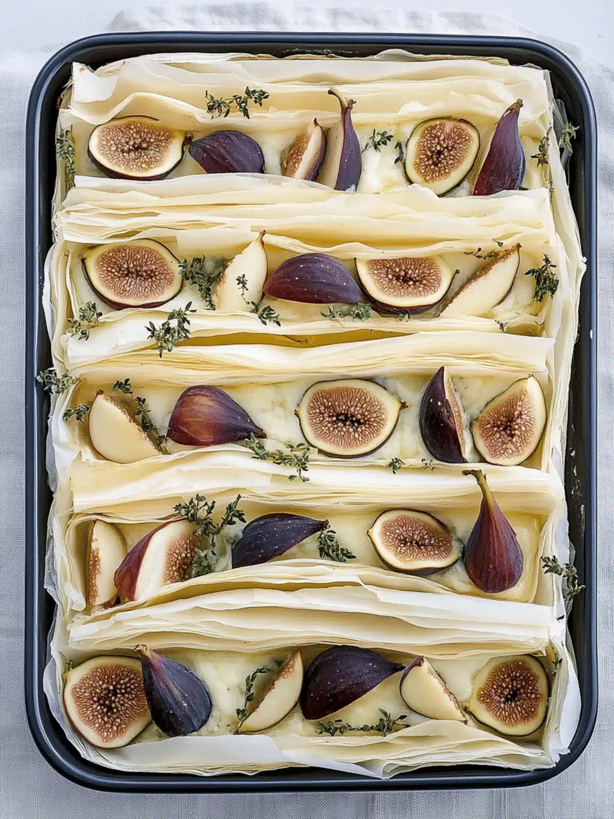 Fig and Brie Filo Crinkcle Pie