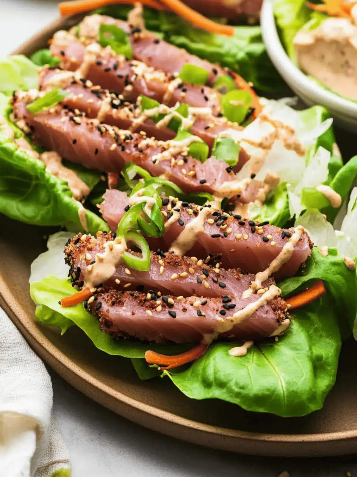 Ahi Tuna Lettuce Wraps