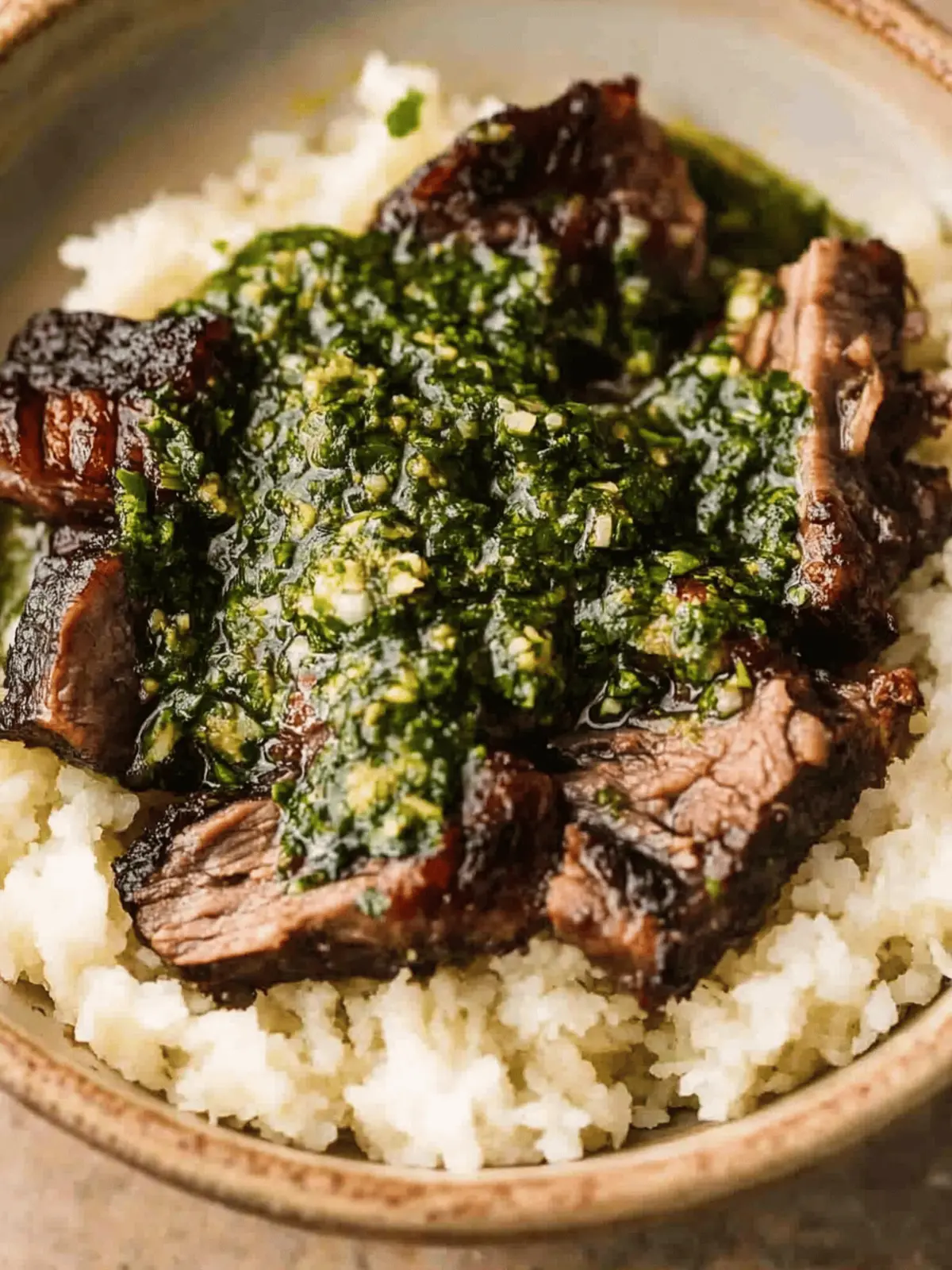 Miso Short Ribs with Cilantro Sauce