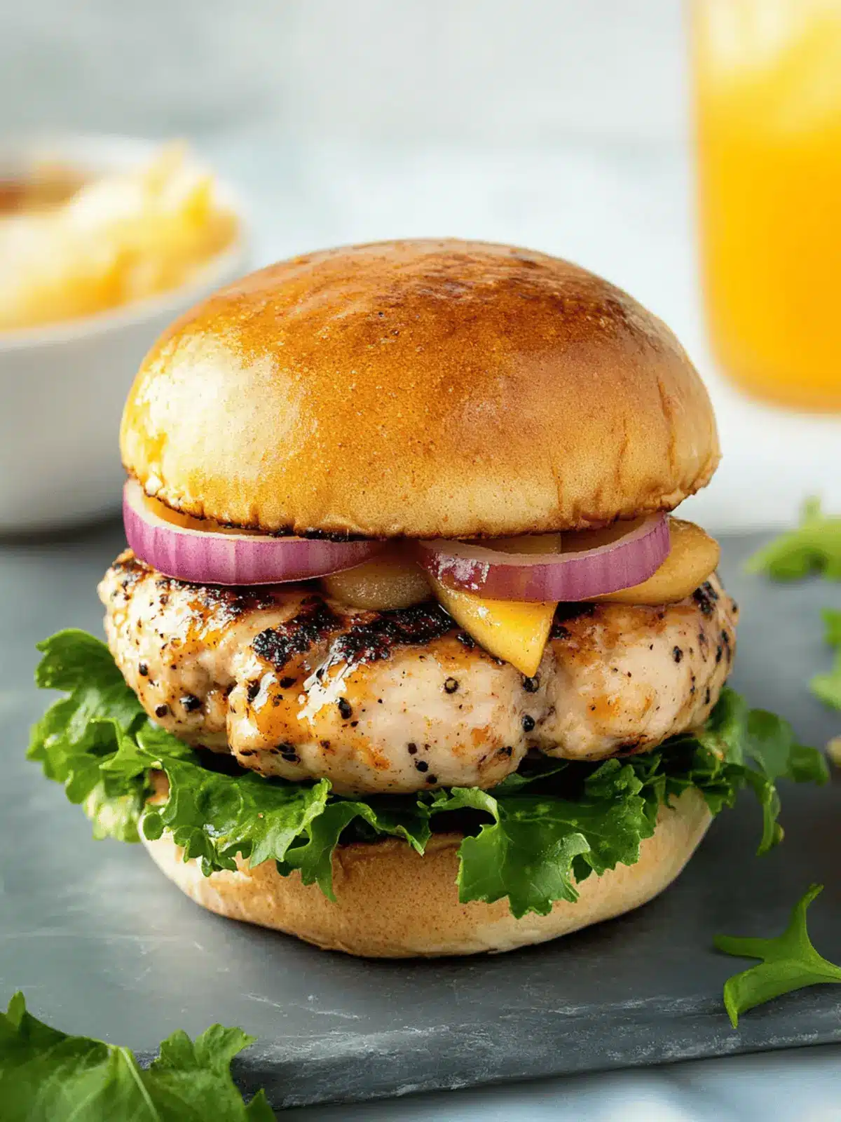 Maple Mustard Apple Chicken Burgers