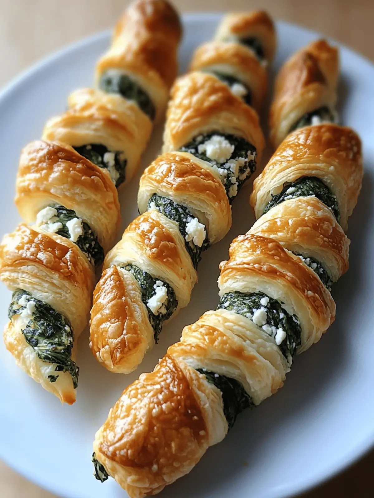 Spinach Feta Puff Pastry Twists