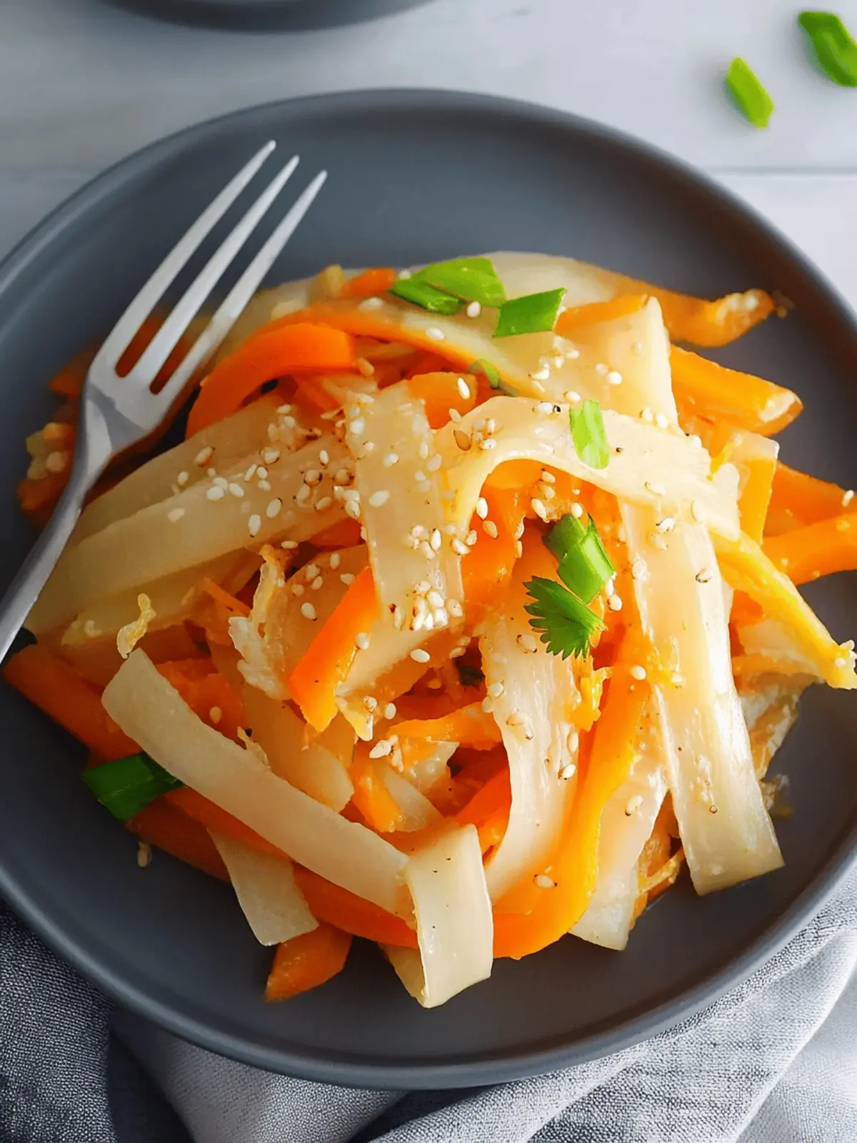 Daikon Carrot Salad with Sesame Ginger Dressing