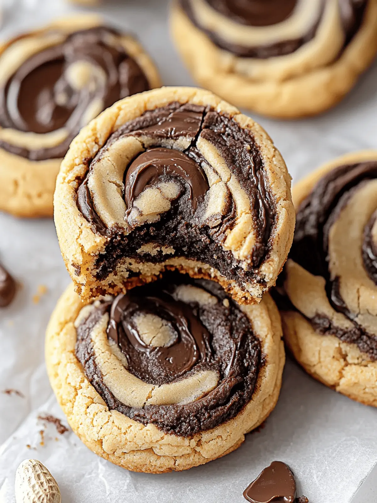 Peanut Butter Brownie Swirl Cookies