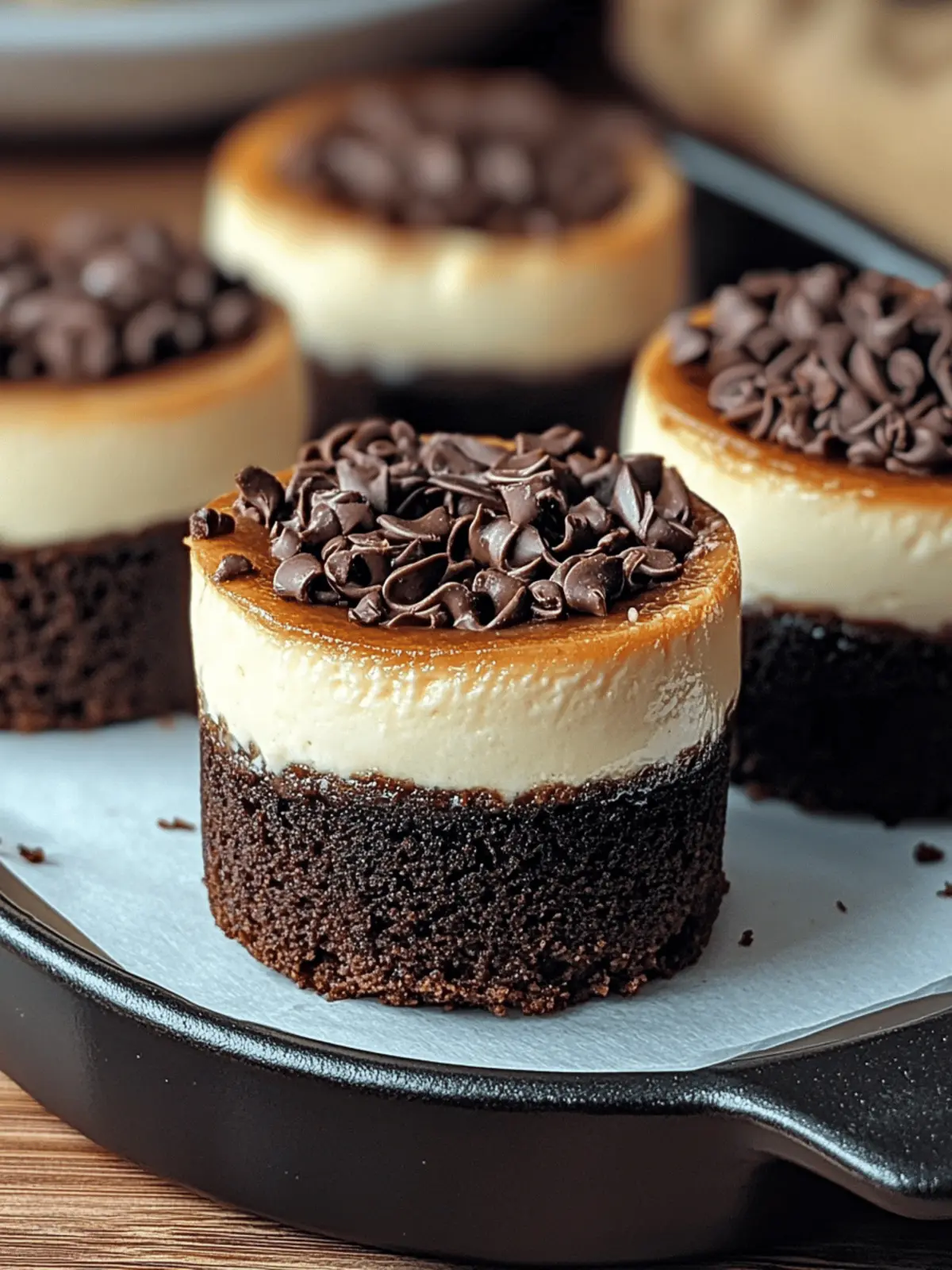 Brownie Bottom Mini Cheesecakes