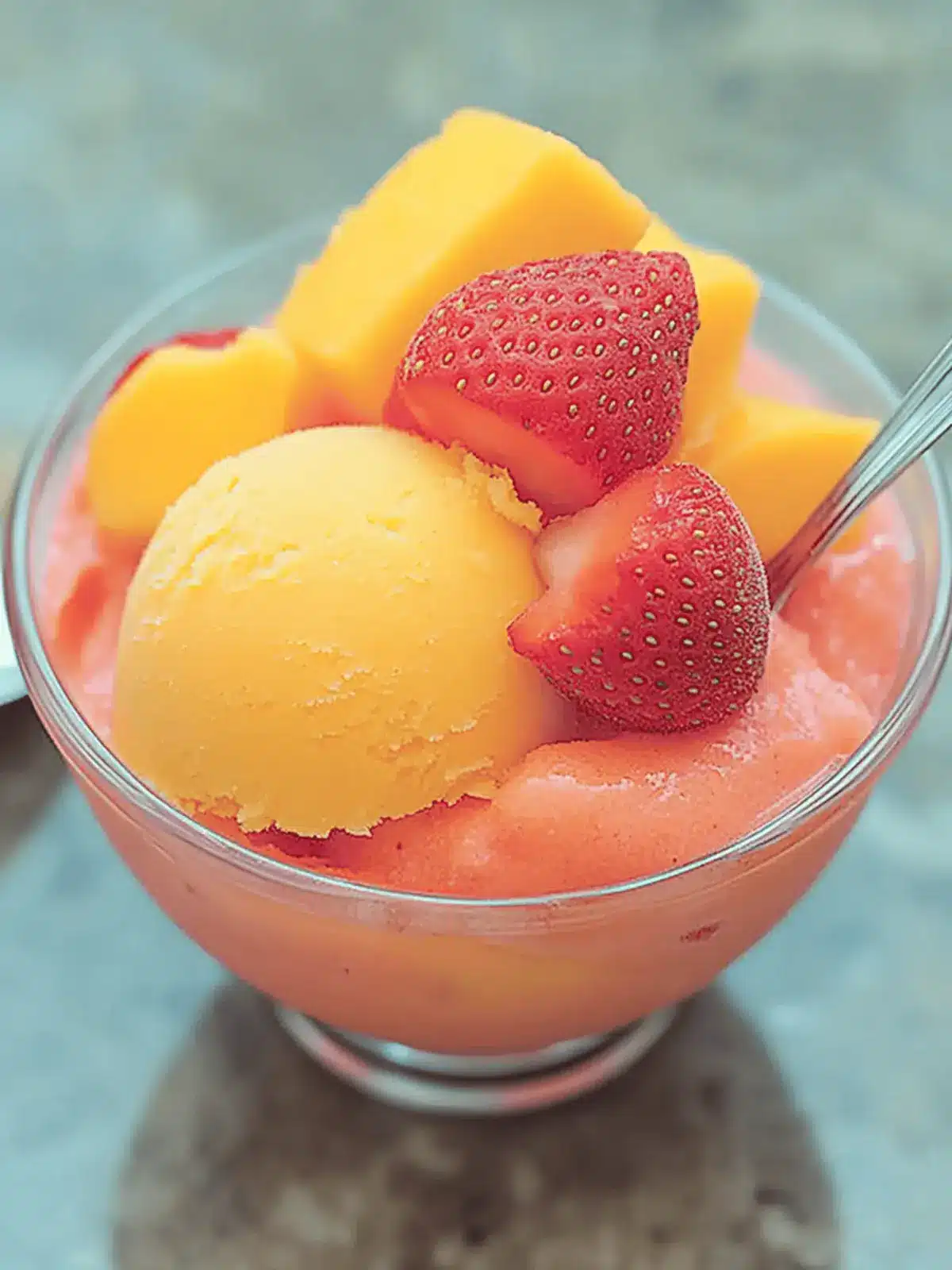 Mango Strawberry Sorbet