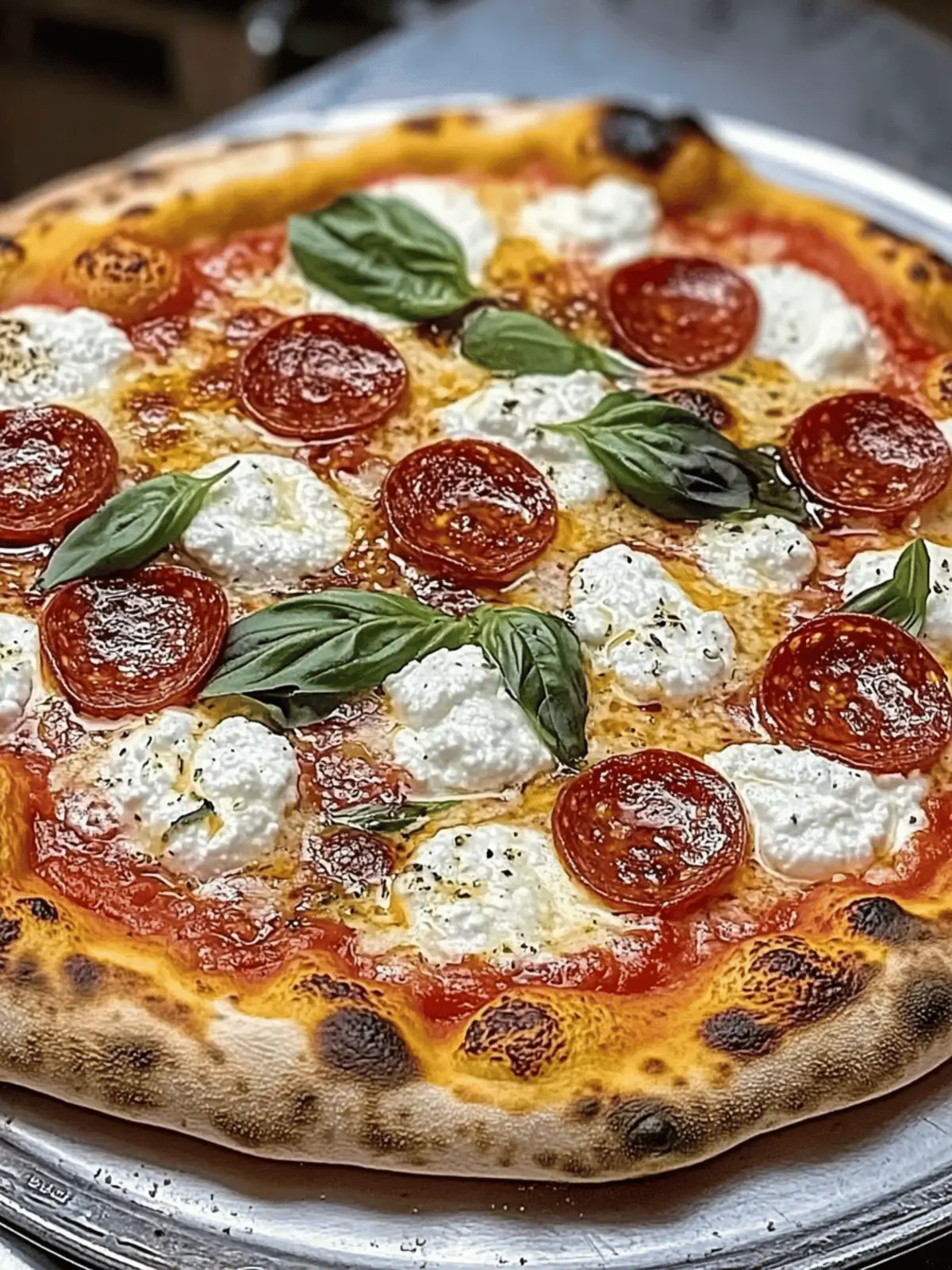 Hot Honey Pepperoni Ricotta Pizza