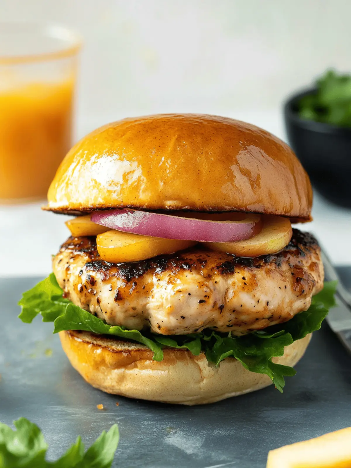 Maple Mustard Apple Chicken Burgers