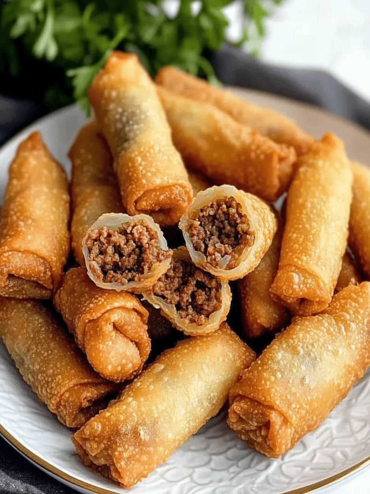 Fried Korean Egg Rolls with Wagyu Ground Beef