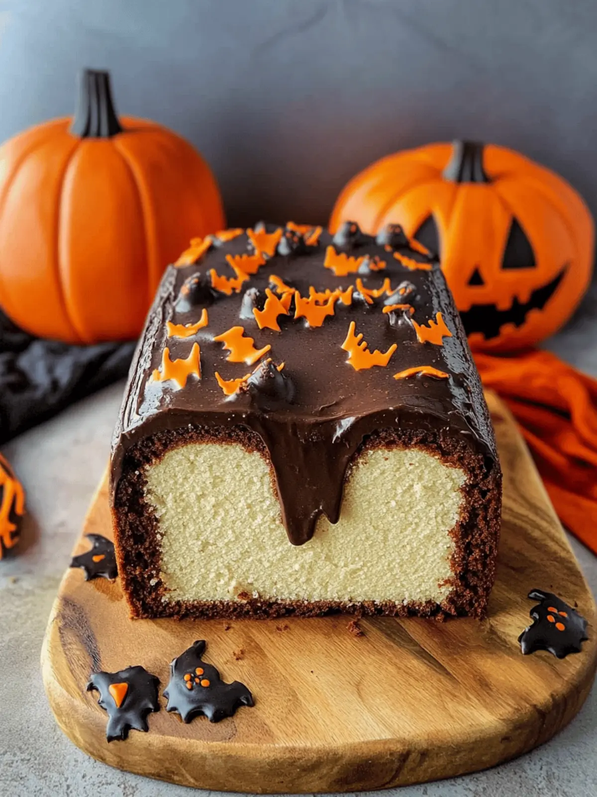 Chocolate Pound Cake for Halloween