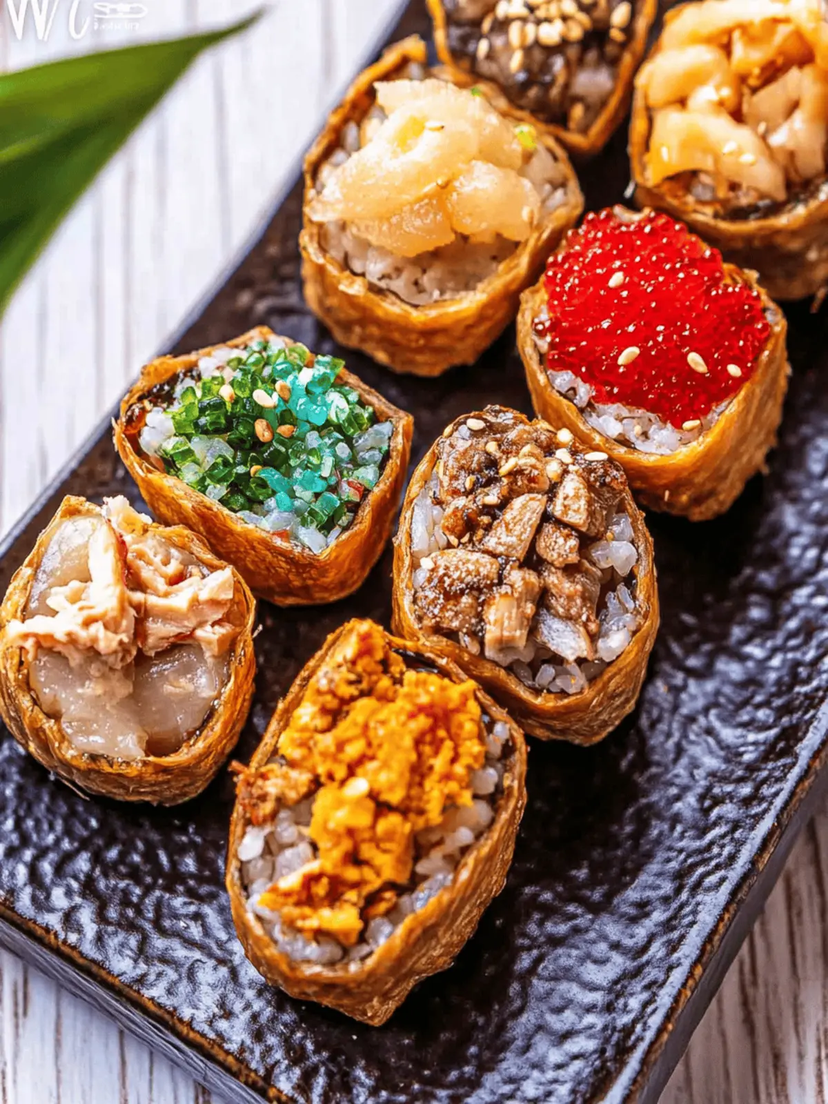 Inari Sushi with 5 Toppings: DIY Your Flavorful Adventure Inari Sushi with 5 Type Toppings