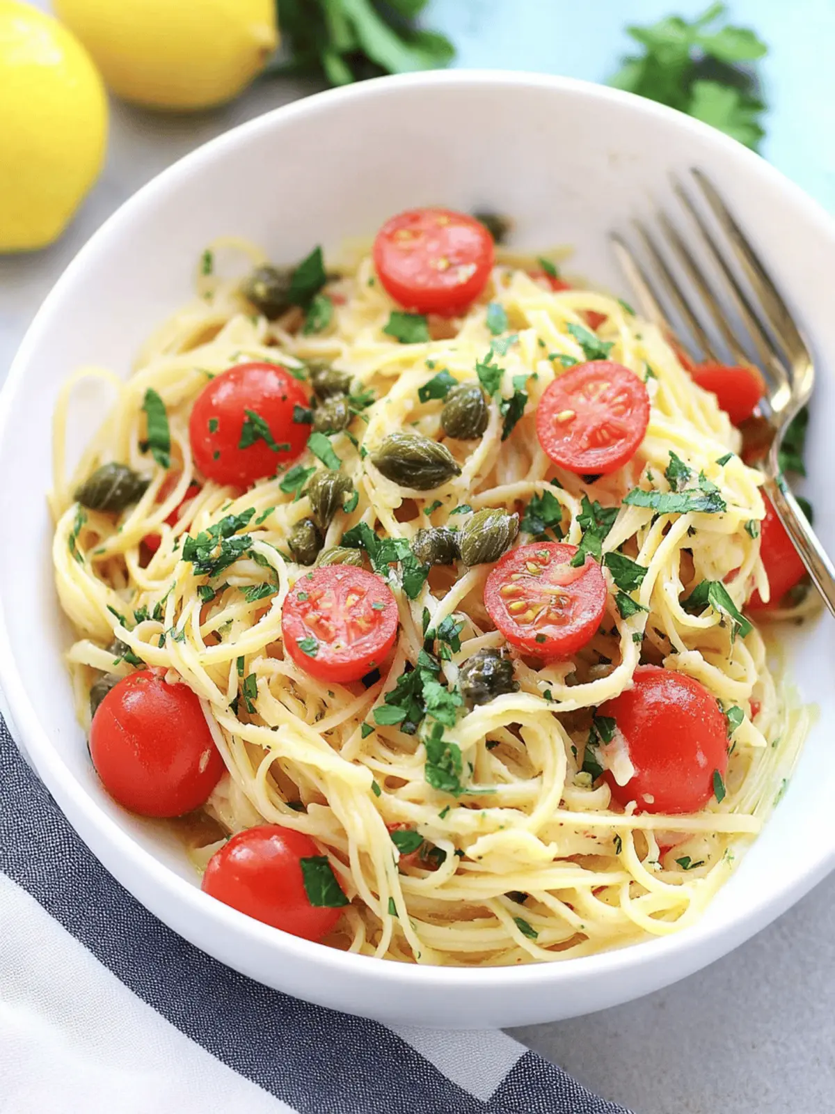 Lemon Caper Pasta with Grape Tomatoes