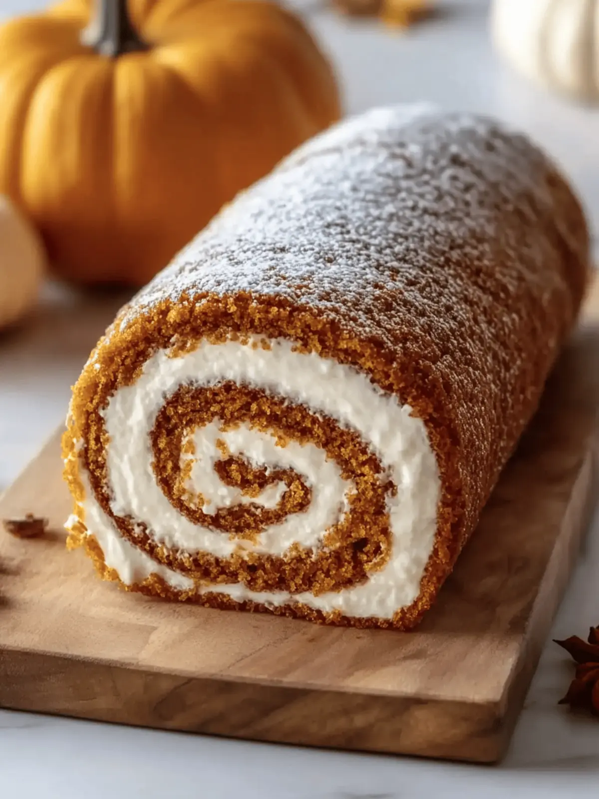Fall Pumpkin Spice Roll Cake
