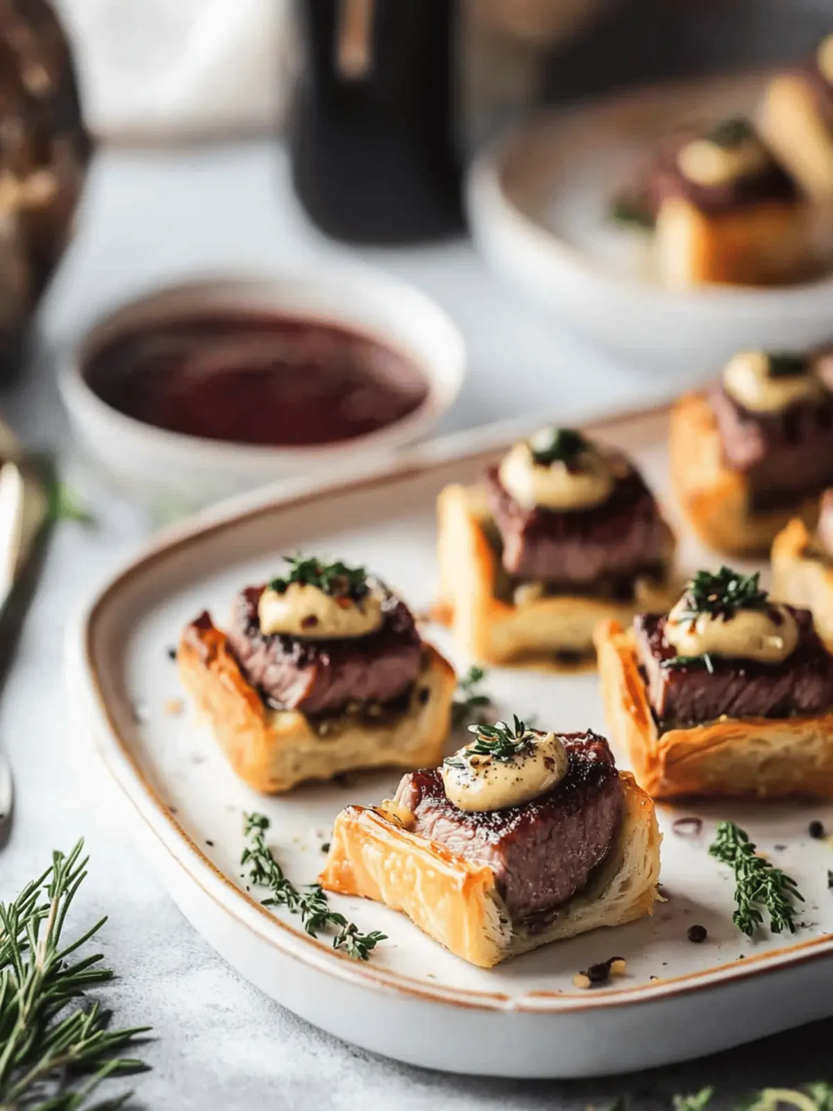 Beef Wellington Bites with Dijon Sauce