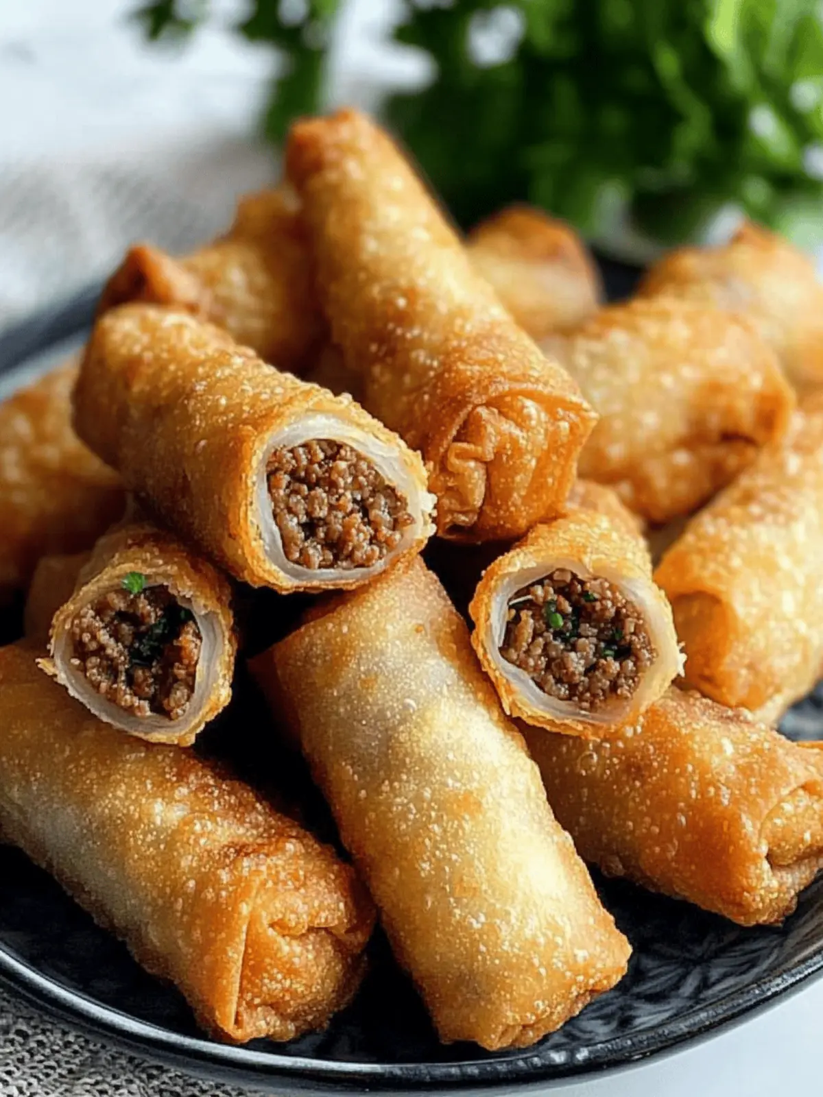 Fried Korean Egg Rolls with Wagyu Ground Beef