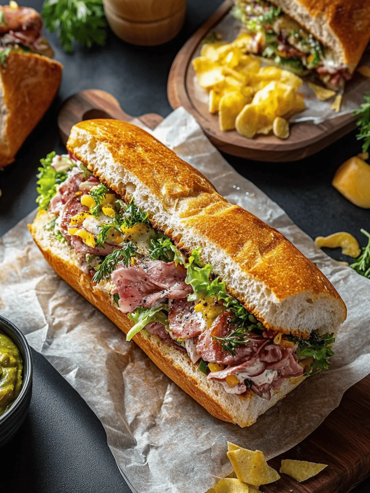 Cuban Garlic Bread Sandwiches