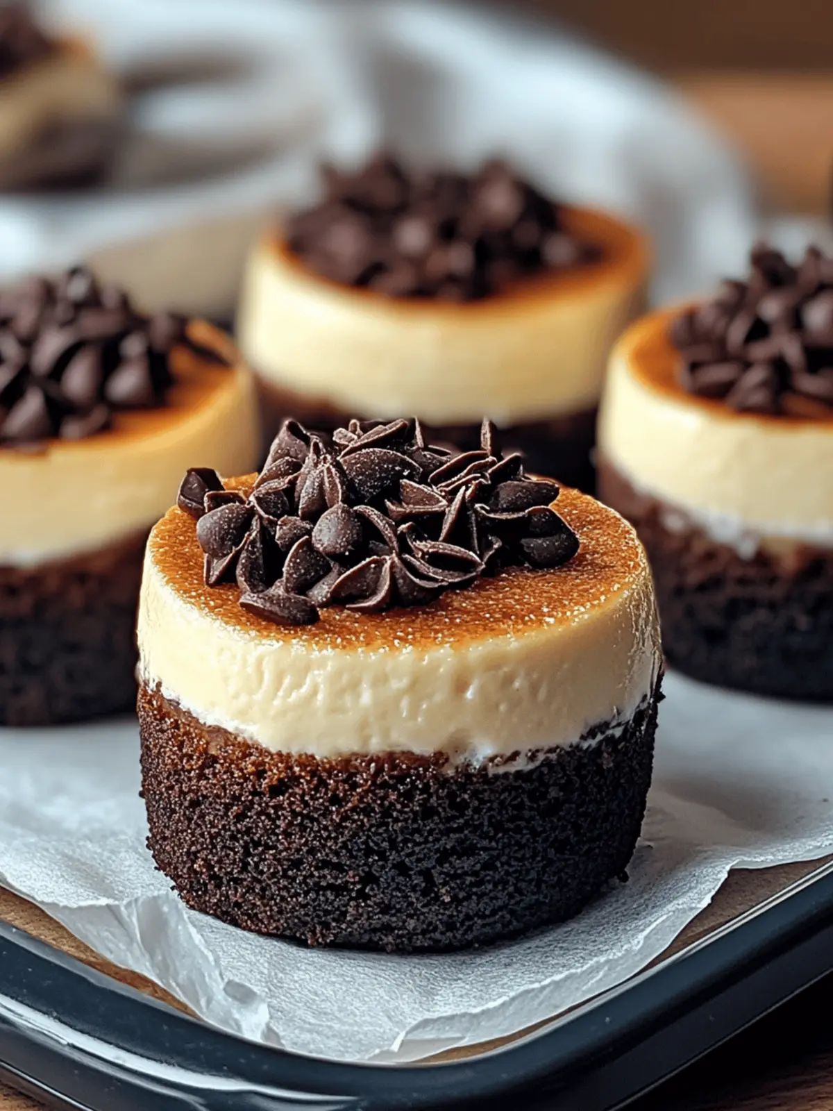 Brownie Bottom Mini Cheesecakes