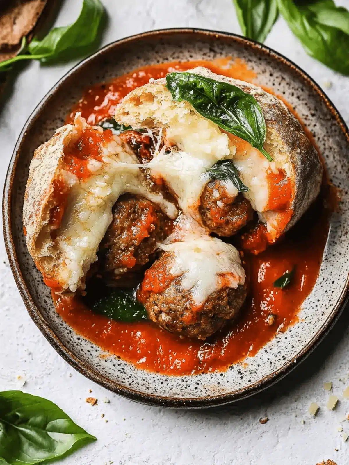 Cheese-Stuffed Baked Meatballs