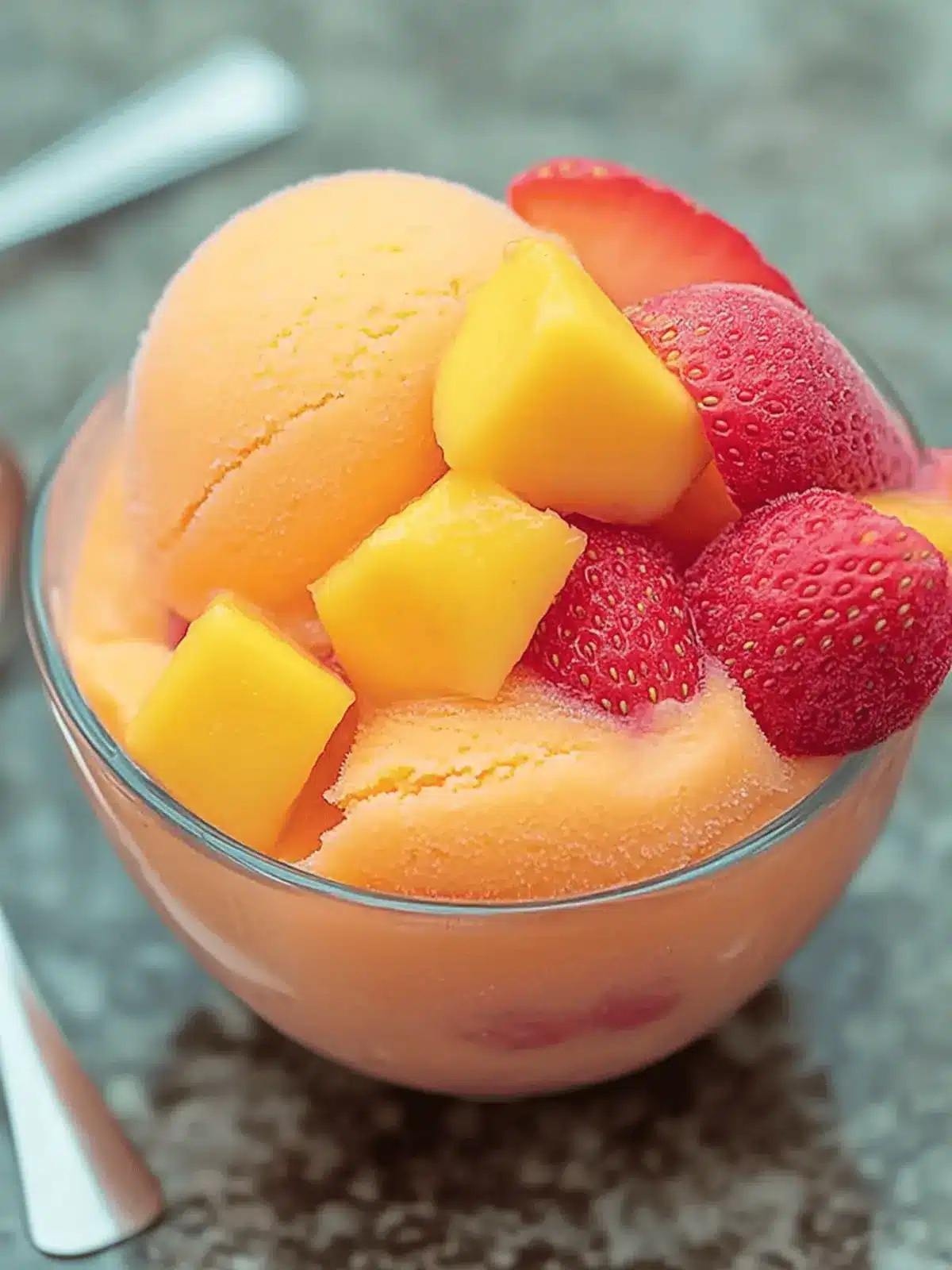 Mango Strawberry Sorbet