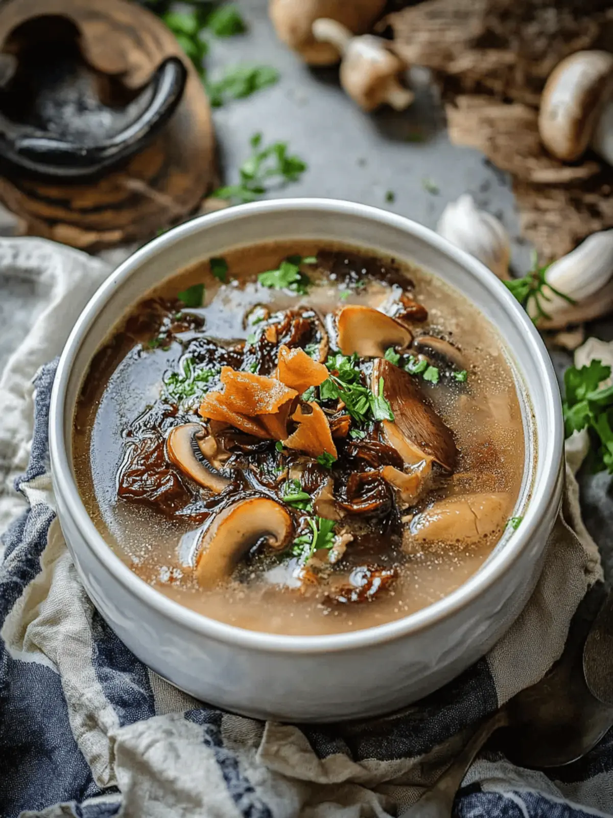 Russian Dried Mushroom Soup