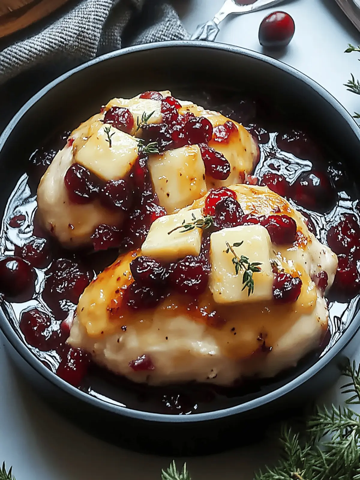 Cranberry Brie Stuffed Chicken
