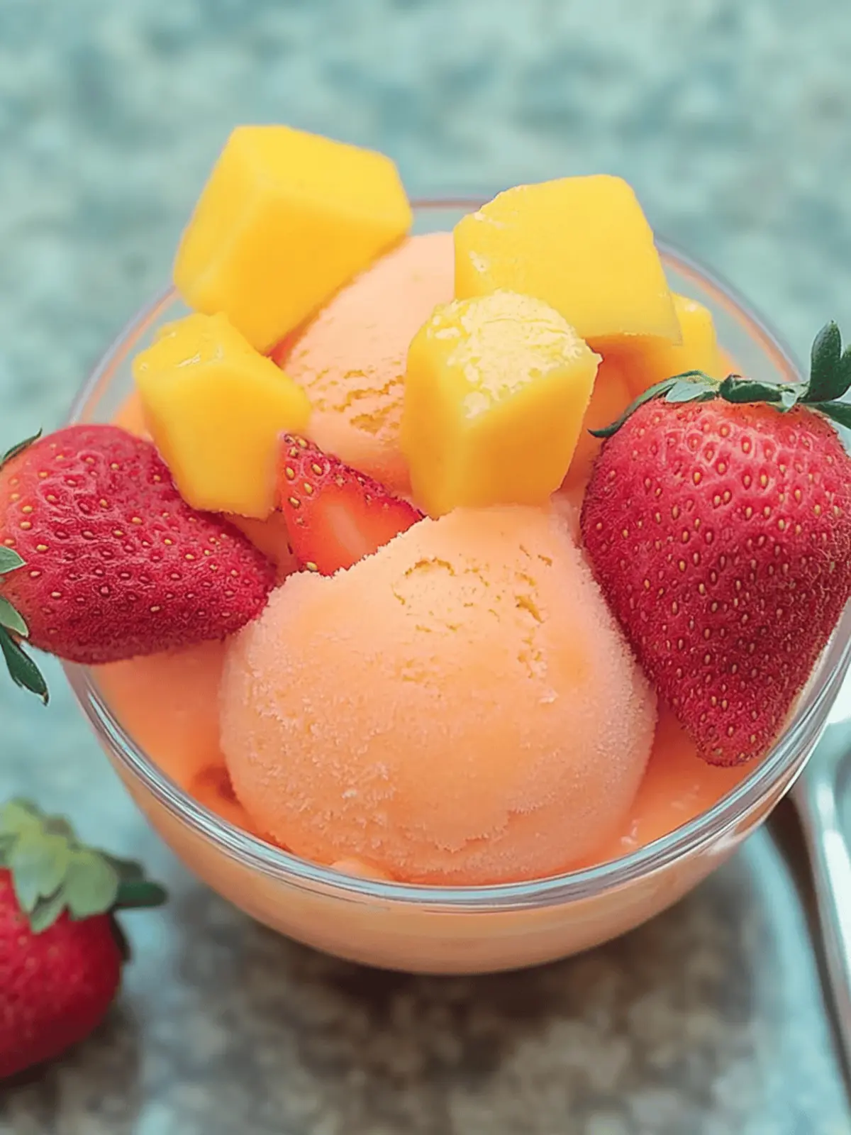 Mango Strawberry Sorbet Bliss: Your Vegan Frozen Delight Mango Strawberry Sorbet