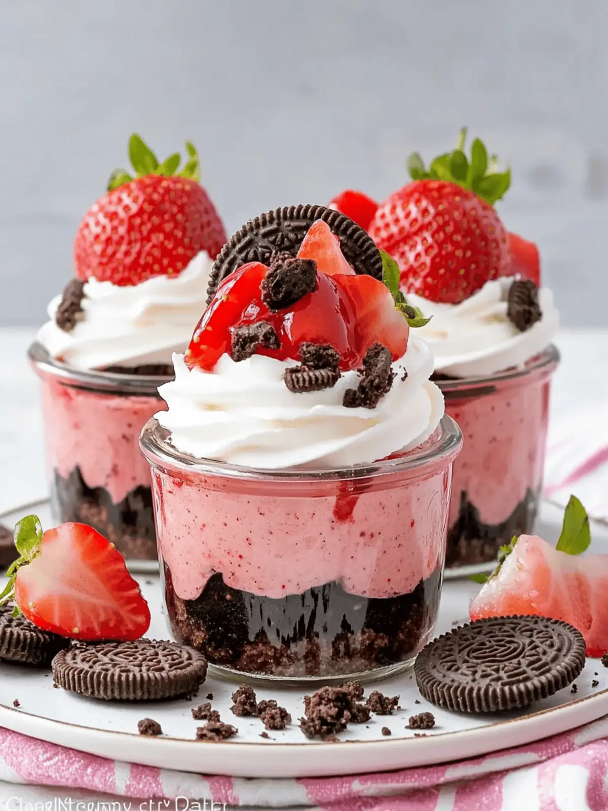 Strawberry Oreo Cheesecake Cup