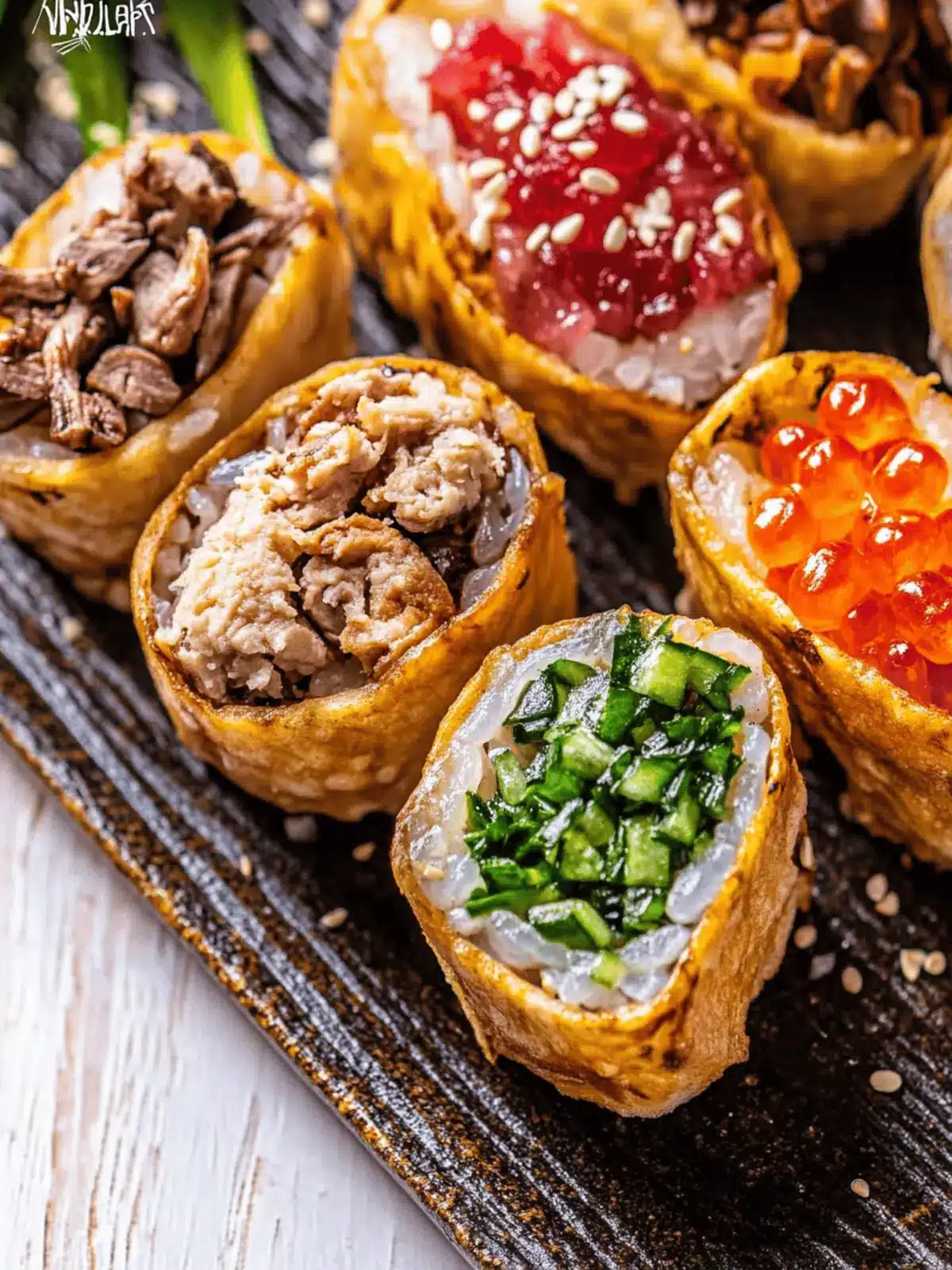 Inari Sushi with 5 Toppings: DIY Your Flavorful Adventure Inari Sushi with 5 Type Toppings